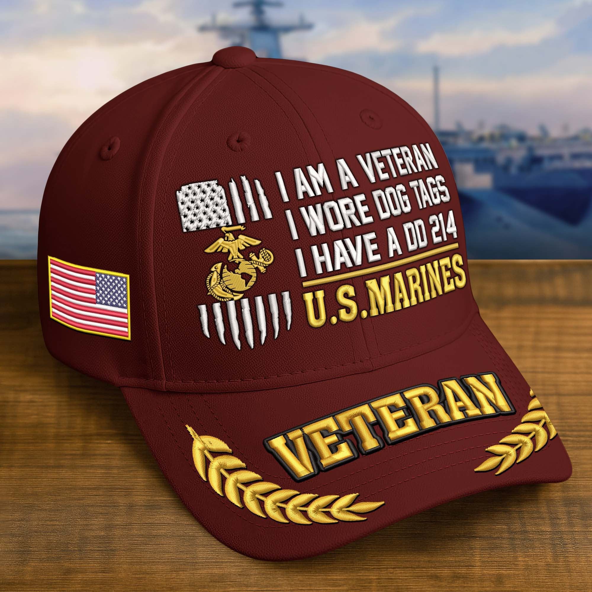 Premium Embroidered US Veterans Hats BPHN170711, Gifts for US Veterans, Gifts on Veterans Day
