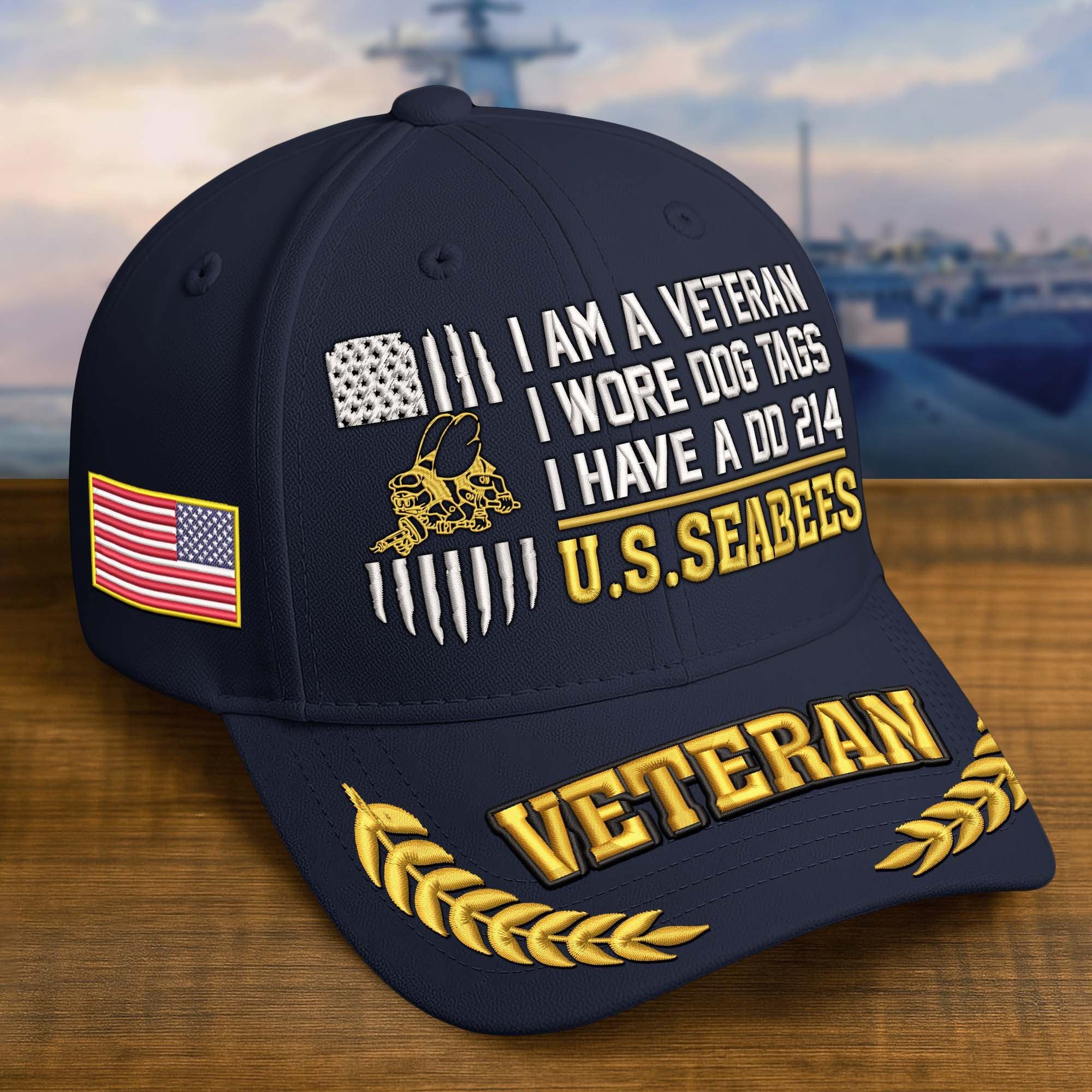Premium Embroidered US Veterans Hats BPHN170711, Gifts for US Veterans, Gifts on Veterans Day