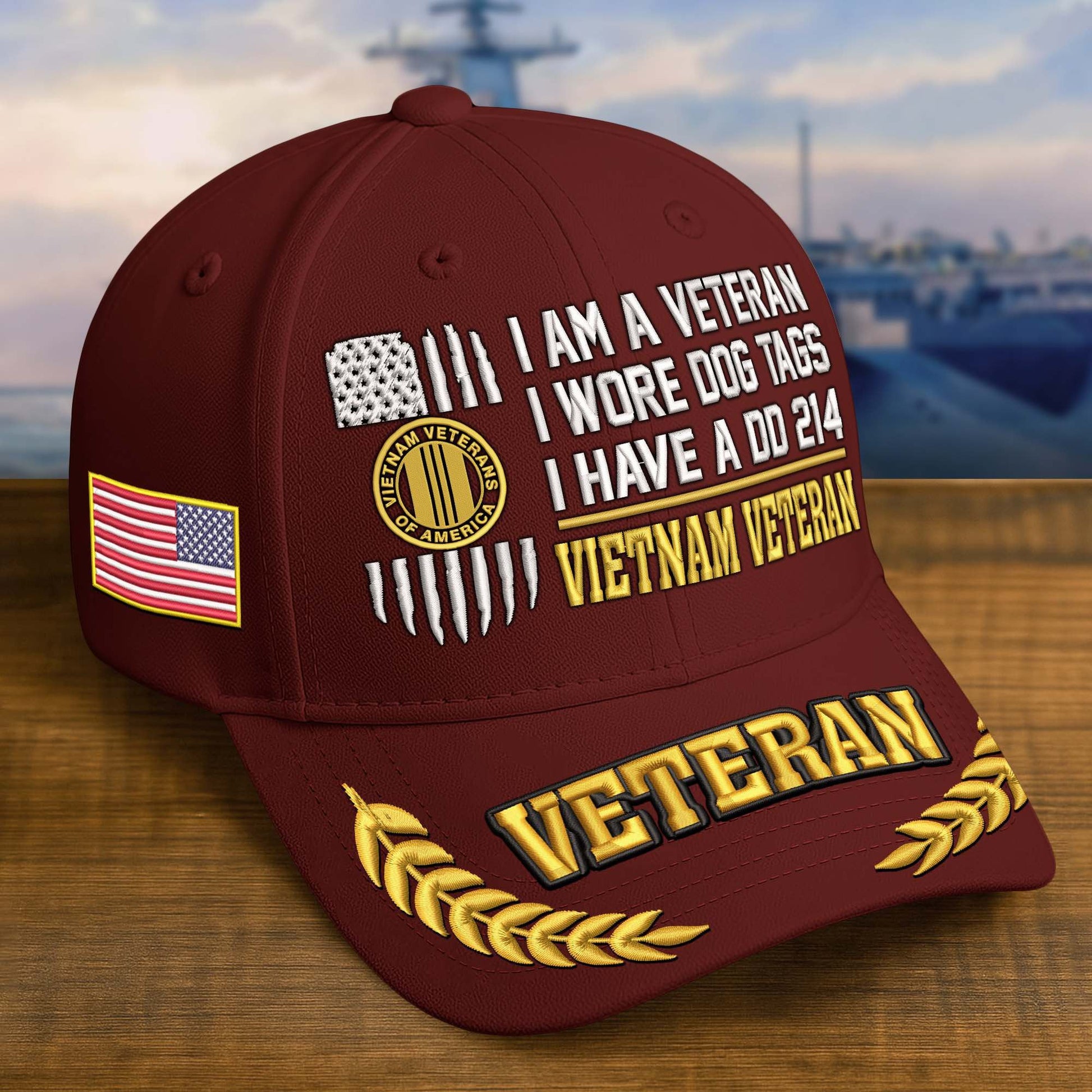 Premium Embroidered US Veterans Hats BPHN170711, Gifts for US Veterans, Gifts on Veterans Day
