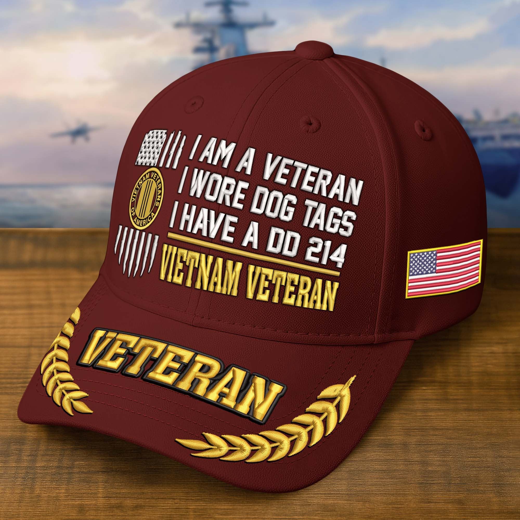 Premium Embroidered US Veterans Hats BPHN170711, Gifts for US Veterans, Gifts on Veterans Day