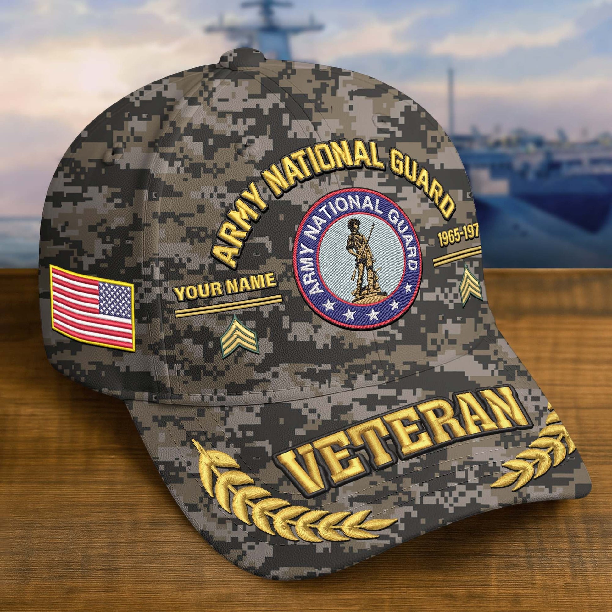 Premium Embroidered US Veterans Hats BPHN160712, Custom Name, Rank & Year, Gifts for US Veterans, Gifts on Veterans Day
