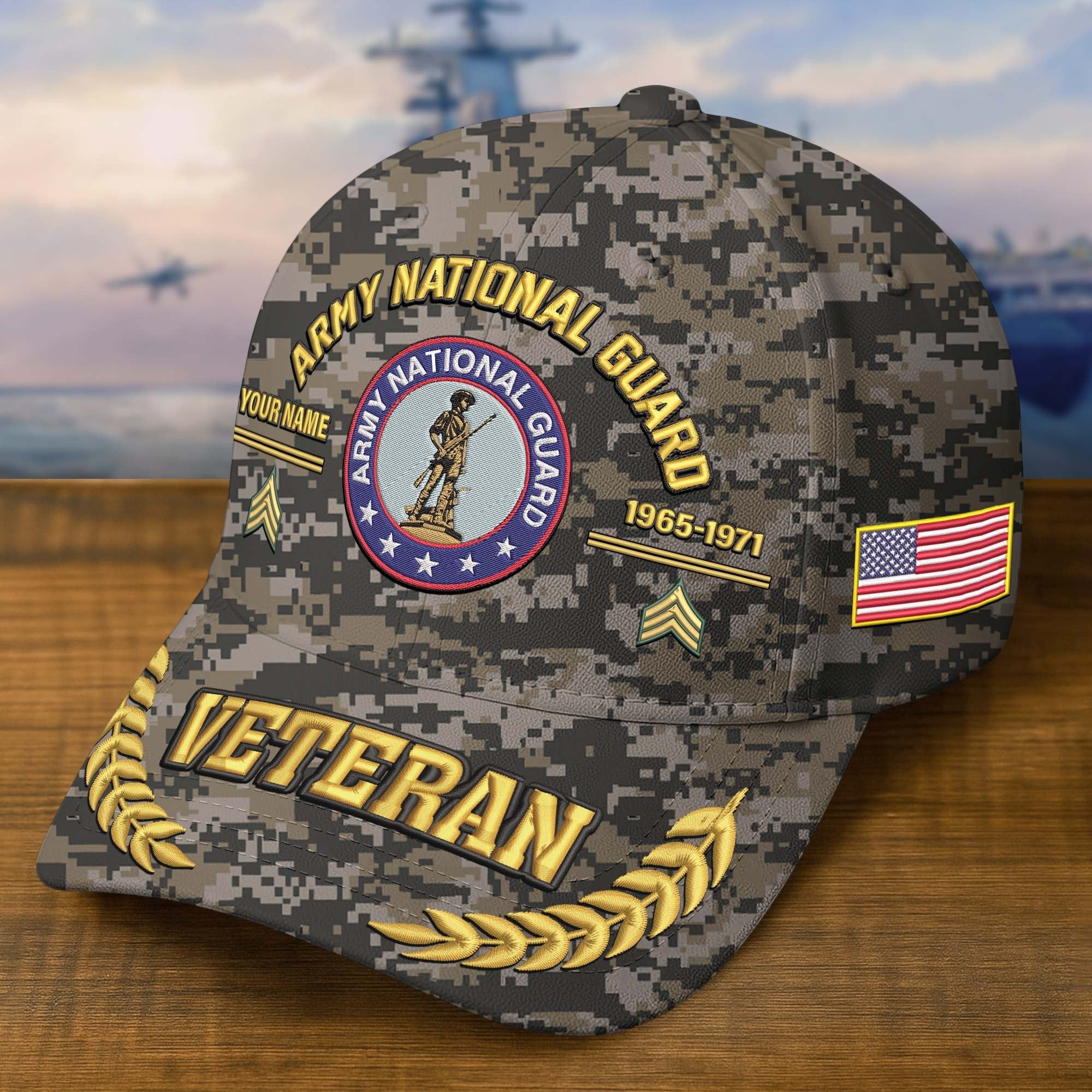 Premium Embroidered US Veterans Hats BPHN160712, Custom Name, Rank & Year, Gifts for US Veterans, Gifts on Veterans Day