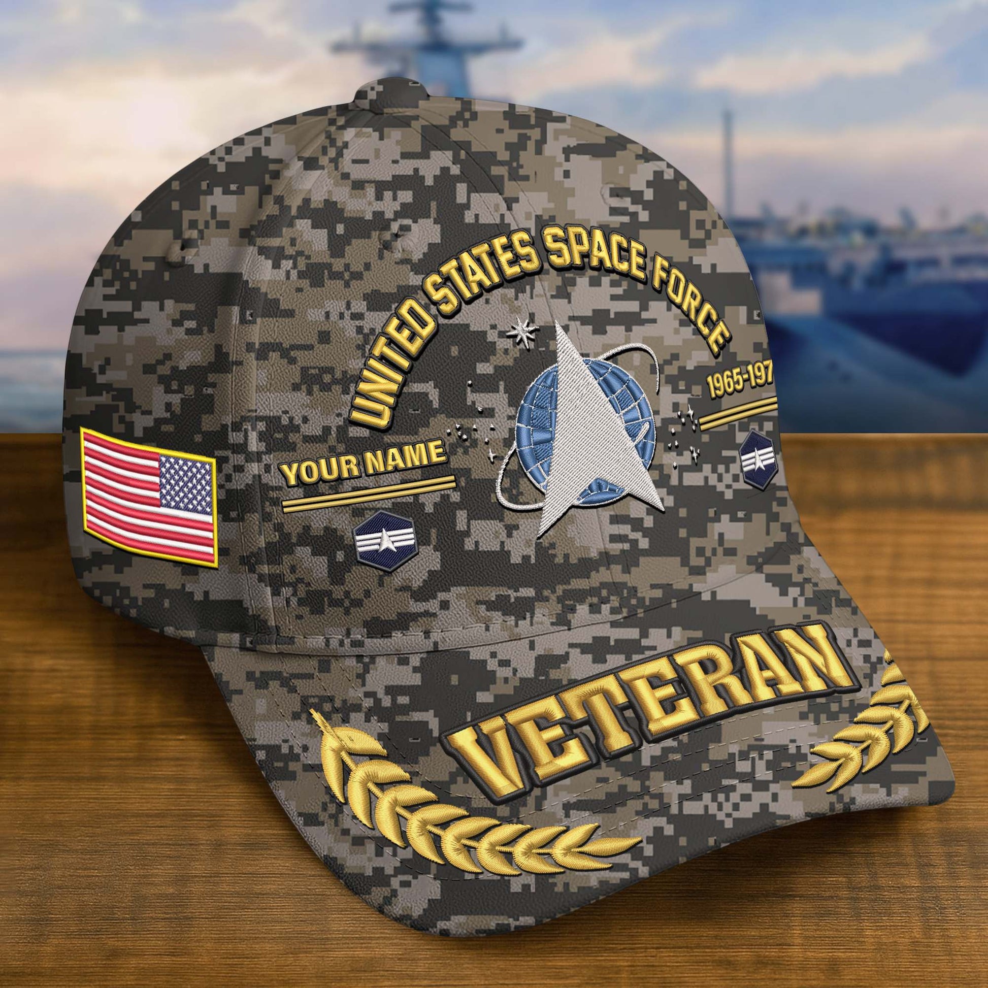 Premium Embroidered US Veterans Hats BPHN160712, Custom Name, Rank & Year, Gifts for US Veterans, Gifts on Veterans Day