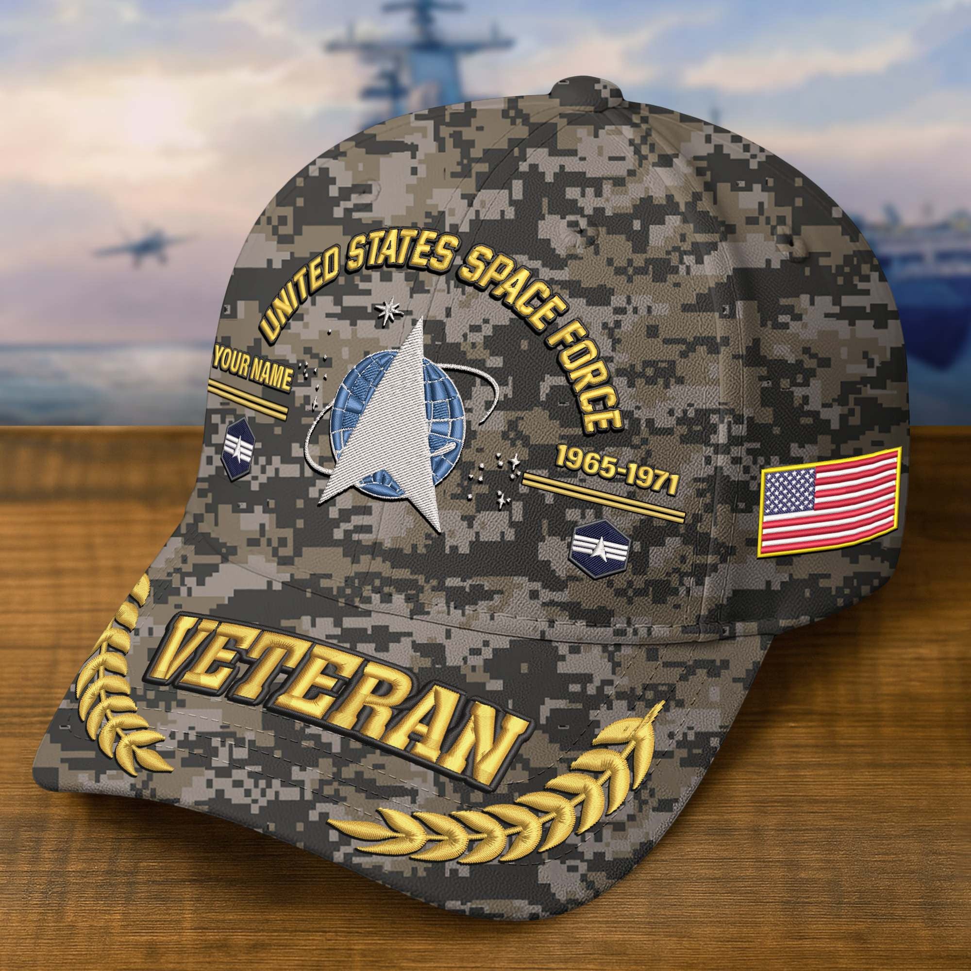 Premium Embroidered US Veterans Hats BPHN160712, Custom Name, Rank & Year, Gifts for US Veterans, Gifts on Veterans Day
