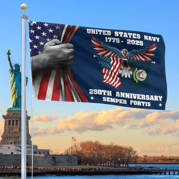 Premium US Navy Grommet Flag VPVC120010, 250th Anniversary Navy Flag, Gifts For Navy Veteran, Best Gifts On Father's Day, Veterans Day.