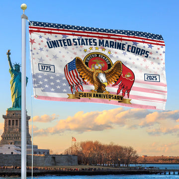 Premium USMC Grommet Flag VPVC120045, 250th Anniversary Marine Corps Flag, Gifts For Marine Veteran, Best Gifts On Father's Day, Veterans Day.