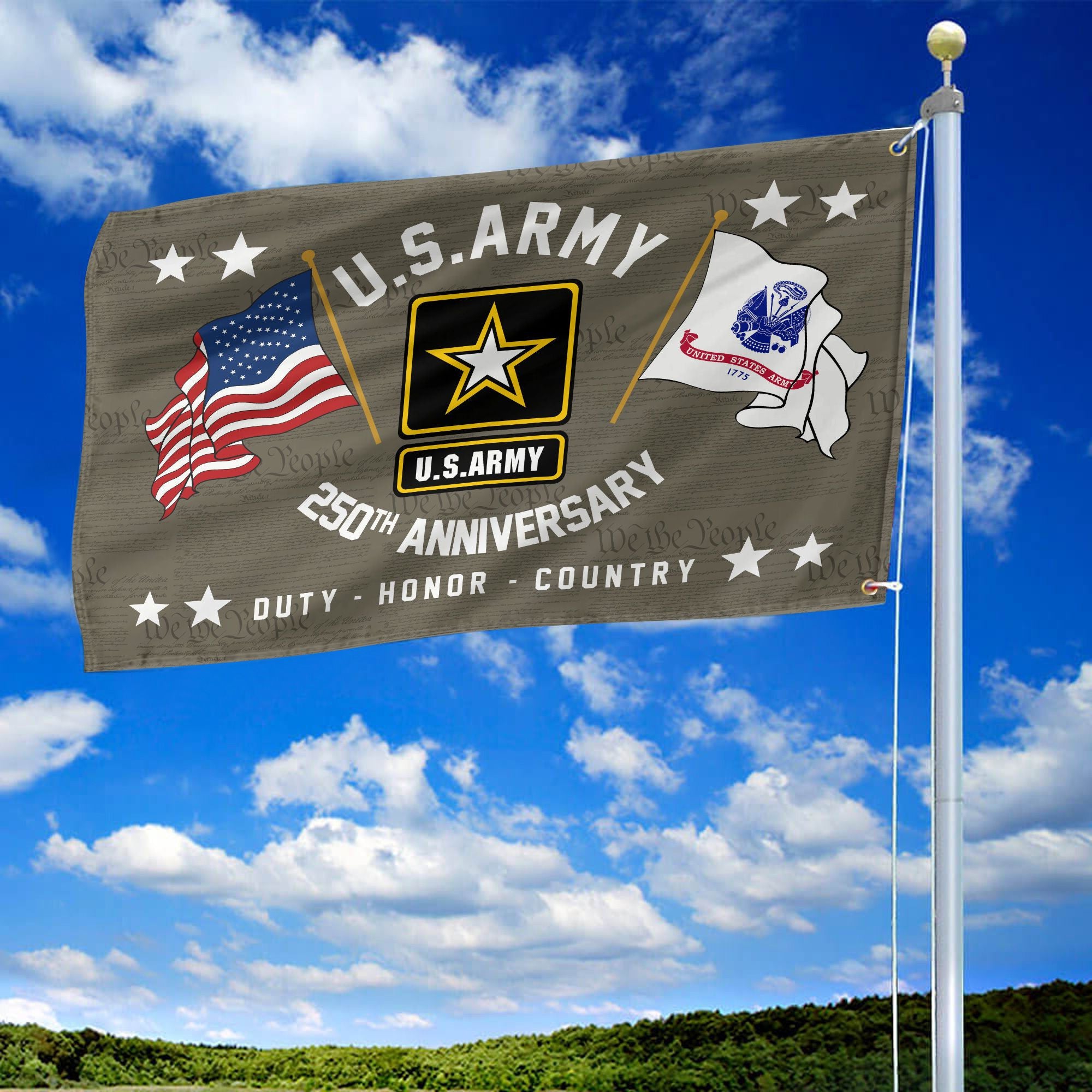 Premium 250th Anniversary Of The Army Grommet Flag VPVC120049, Gifts For Army Veteran, Best Gifts On Father's Day, Veterans Day.