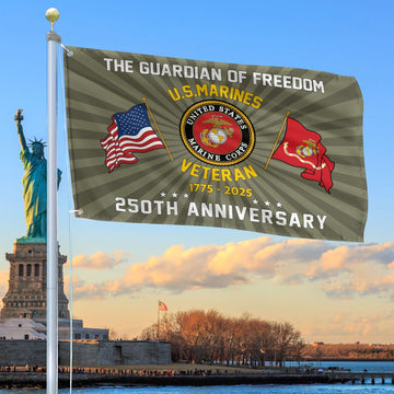 Premium USMC Grommet Flag VPVC120057, 250th Anniversary Marine Corps Flag, Gifts For Marine Veteran, Best Gifts On Father's Day, Veterans Day.