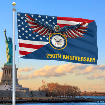 Premium US Navy Grommet Flag VPVC120060, 250th Anniversary Navy Flag, Gifts For Navy Veteran, Best Gifts On Father's Day, Veterans Day.