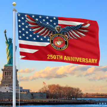 Premium USMC Grommet Flag VPVC120061, 250th Anniversary Marine Corps Flag, Gifts For Marine Veteran, Best Gifts On Father's Day, Veterans Day.