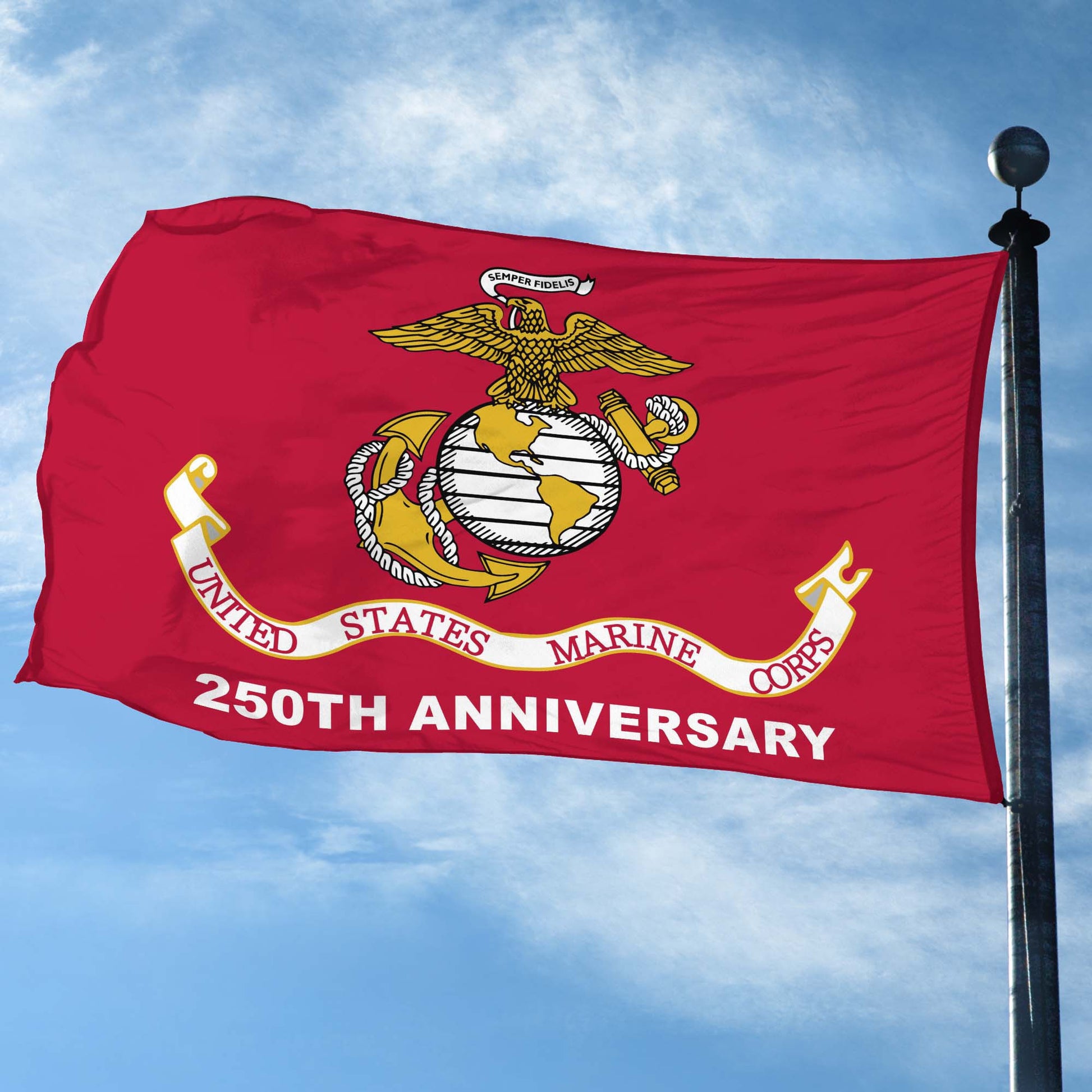 Premium USMC Grommet Flag VPVC120066, 250th Anniversary Marine Corps Flag, Gifts For Marine Veteran, Best Gifts On Father's Day, Veterans Day.