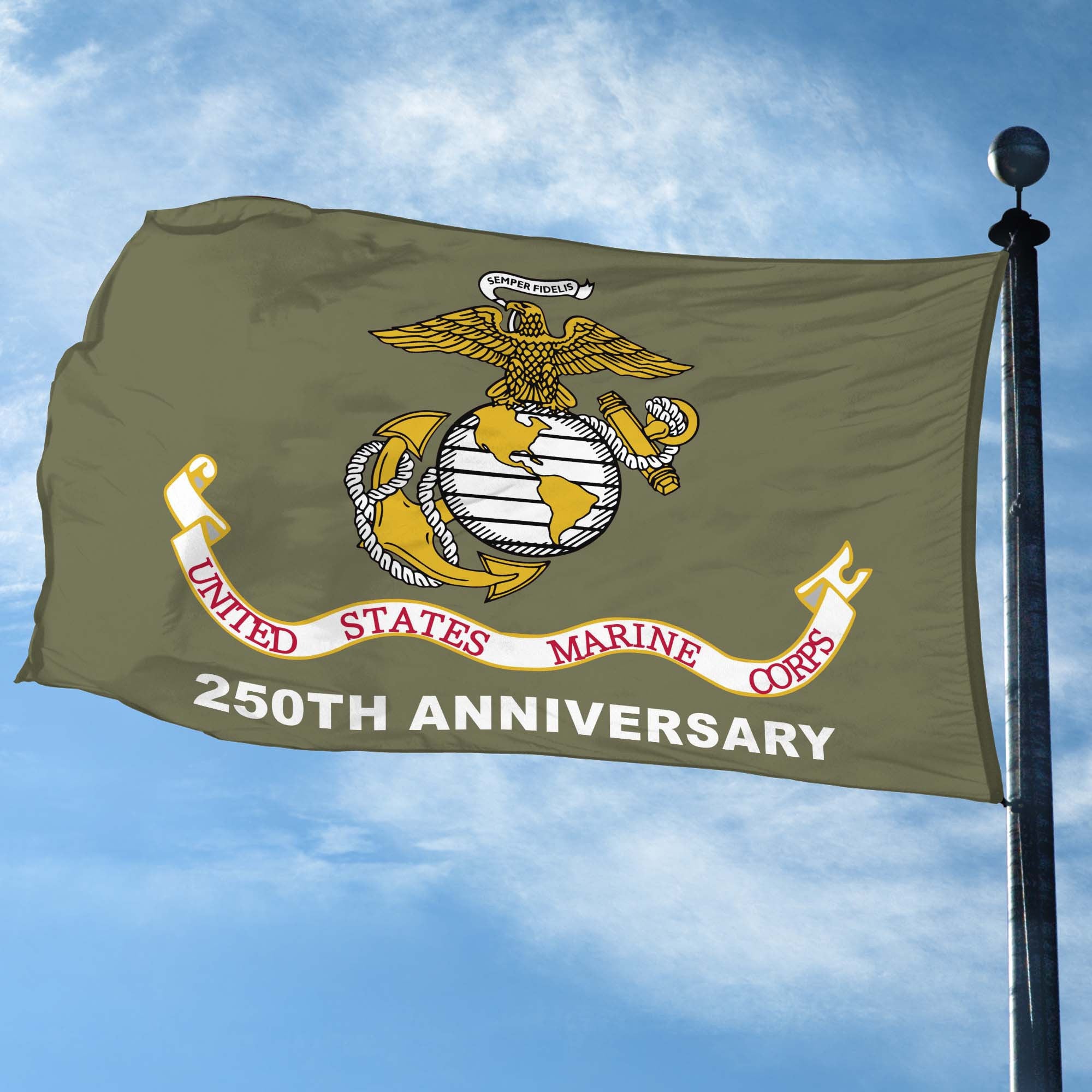 Premium USMC Grommet Flag VPVC120067, 250th Anniversary Marine Corps Flag, Gifts For Marine Veteran, Best Gifts On Father's Day, Veterans Day.