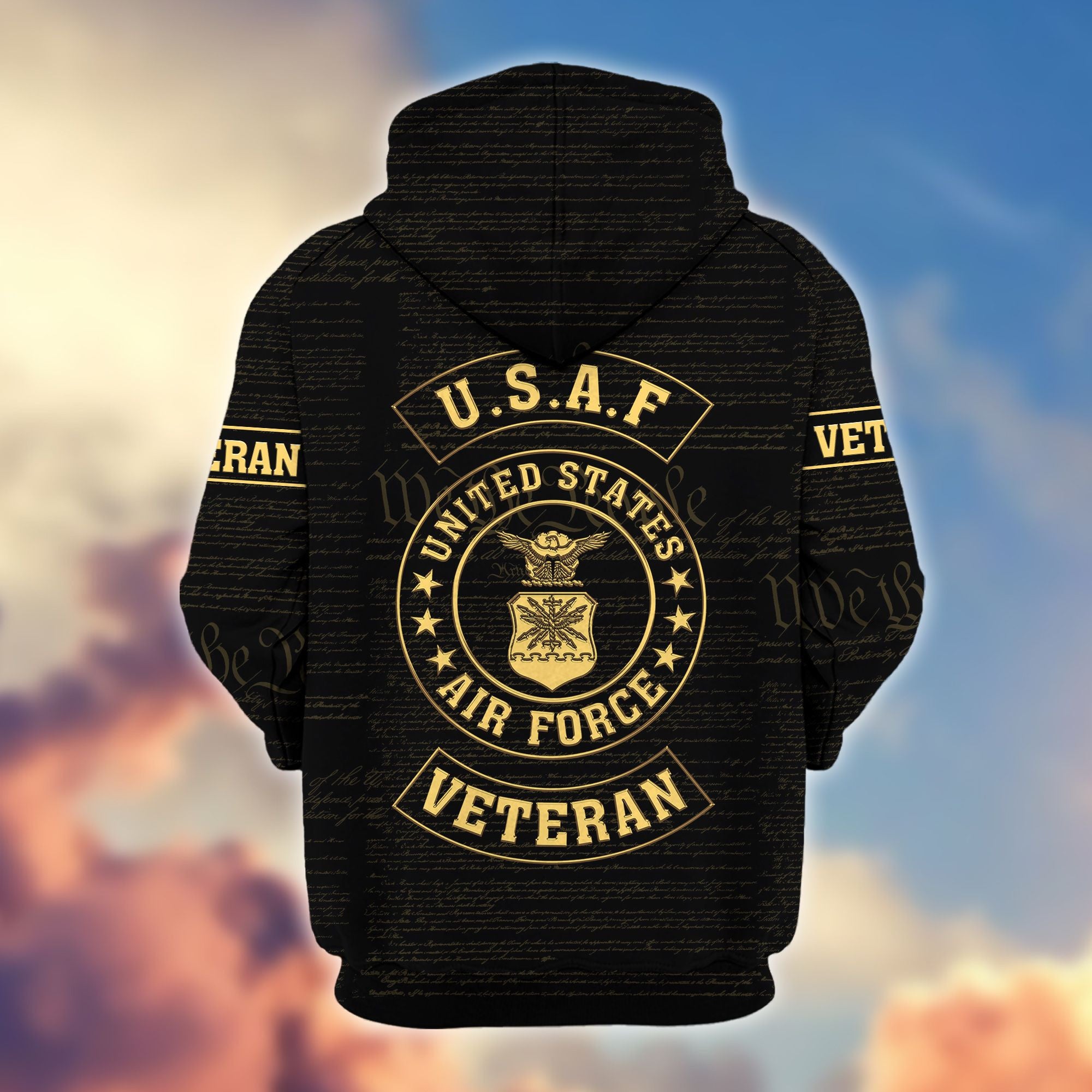 Premium Custom USAF Zip Hoodie VPVC607204, Gifts For Air Force Veteran, Gifts On Father's Day, Veterans Day.