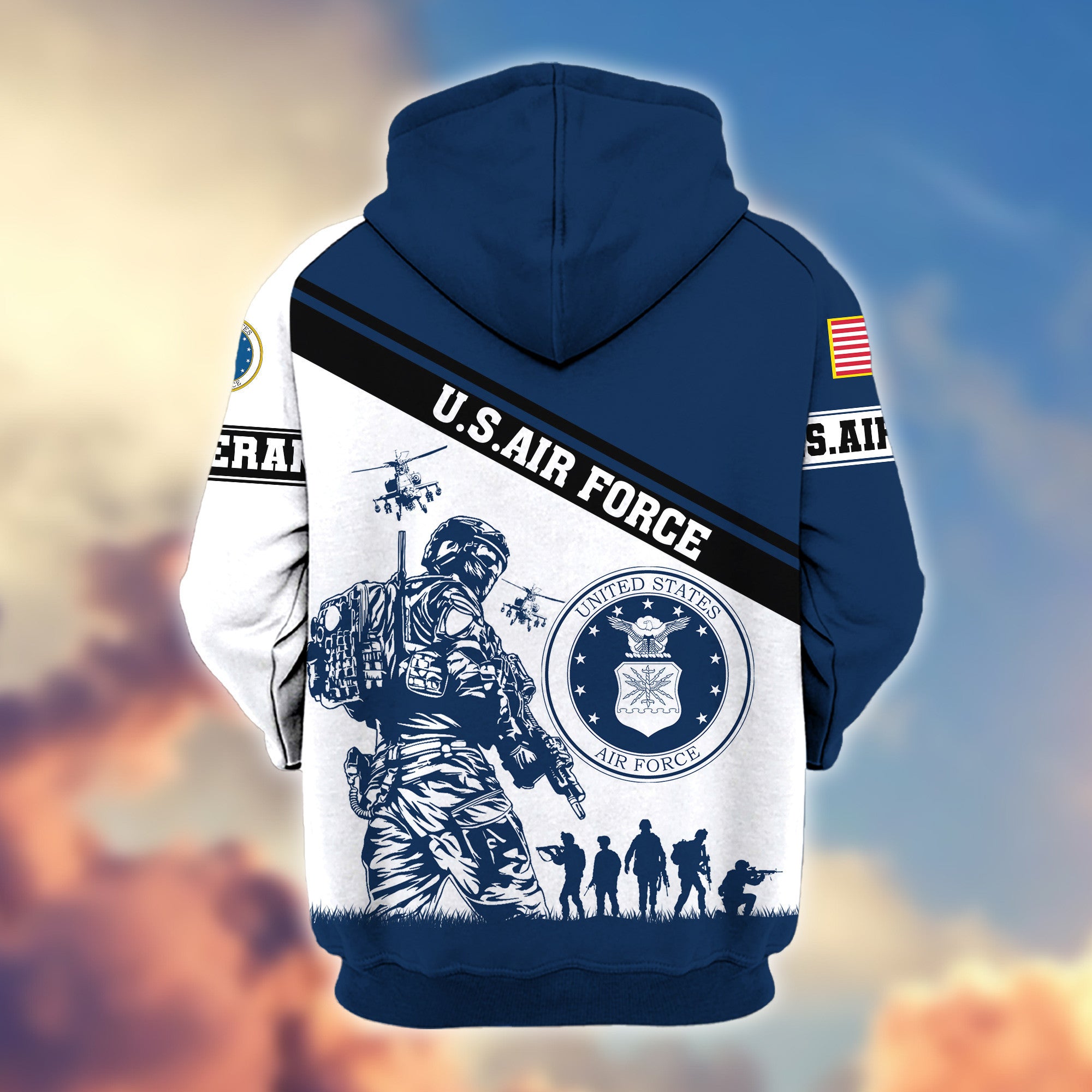 Premium USAF Zip Hoodie VPVC607304, Gifts For Air Force Veteran, Gifts On Father's Day, Veterans Day.
