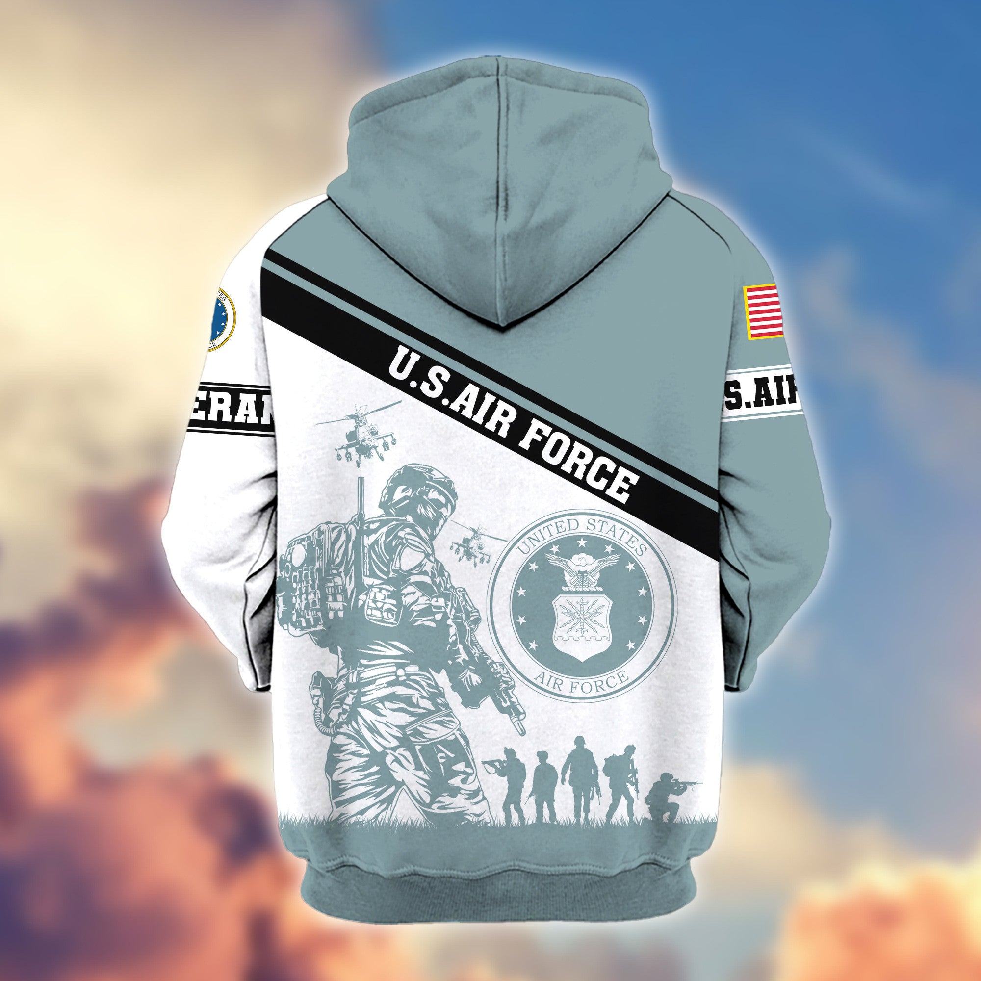 Premium USAF Zip Hoodie VPVC607312, Gifts For Air Force Veteran, Gifts On Father's Day, Veterans Day.