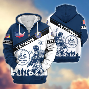 Premium US Seabees Zip Hoodie VPVC607309, Gifts For Seabees Veteran, Gifts On Father's Day, Veterans Day.