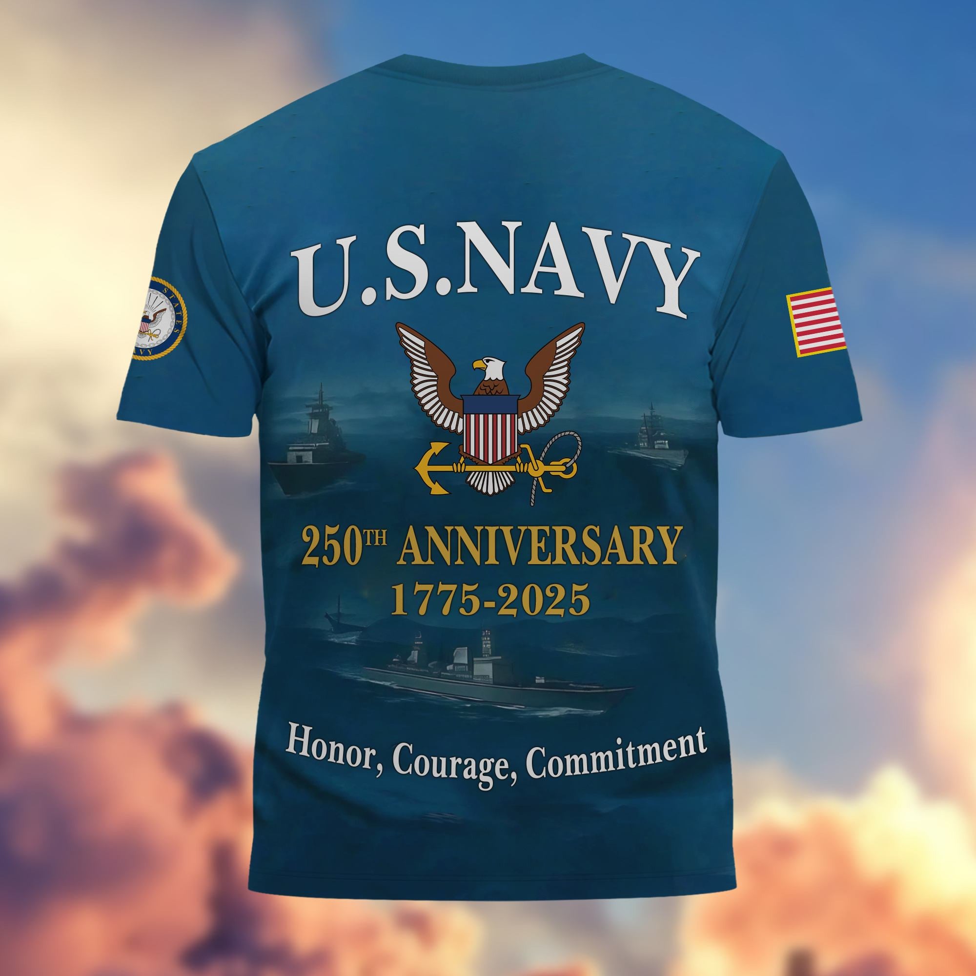Premium 250th Anniversary Navy T-Shirt CPVC300703