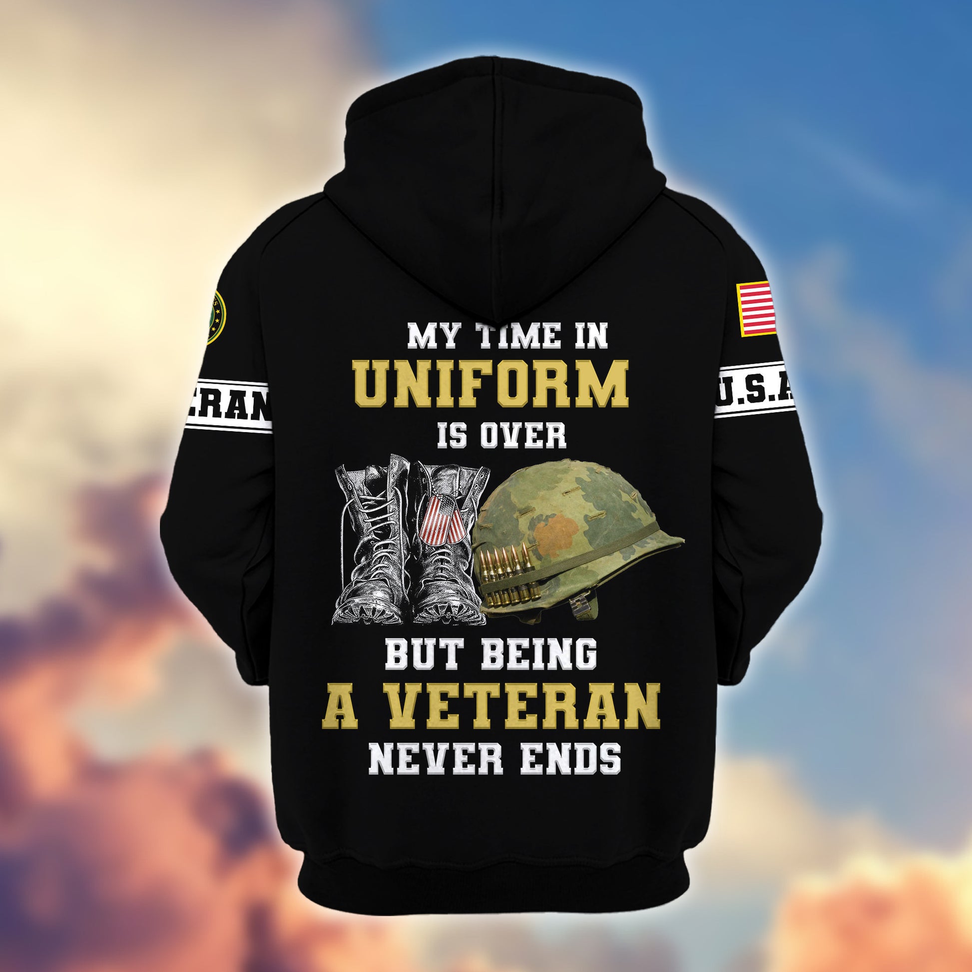 Premium Custom US Army Zip Hoodie VPVC607401, Gifts For Army Veteran, Gifts On Father's Day, Veterans Day.