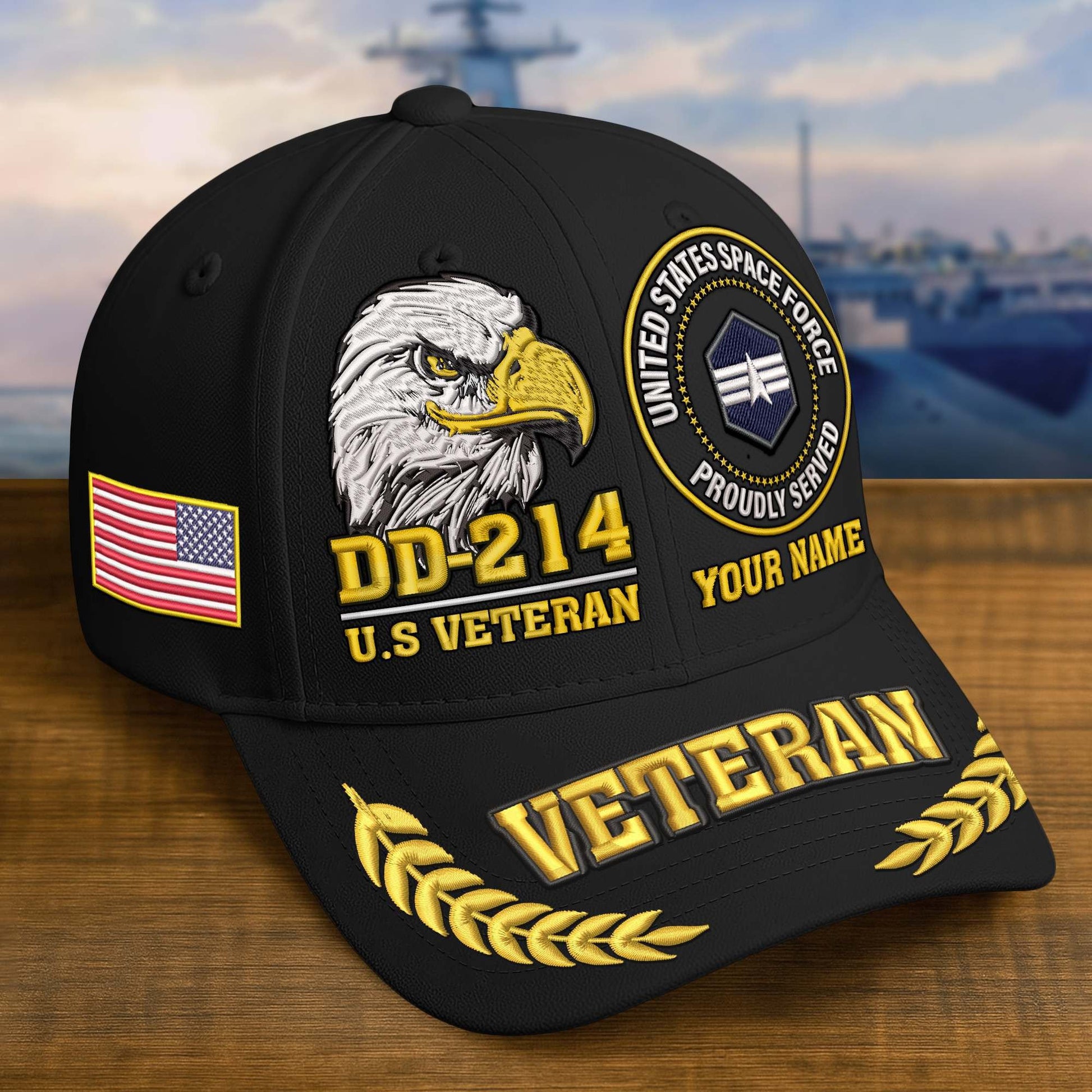 Premium Embroidered US Veterans Hats BPHN230712, Custom Name & Rank, Gifts for US Veterans, Gifts on Veterans Day