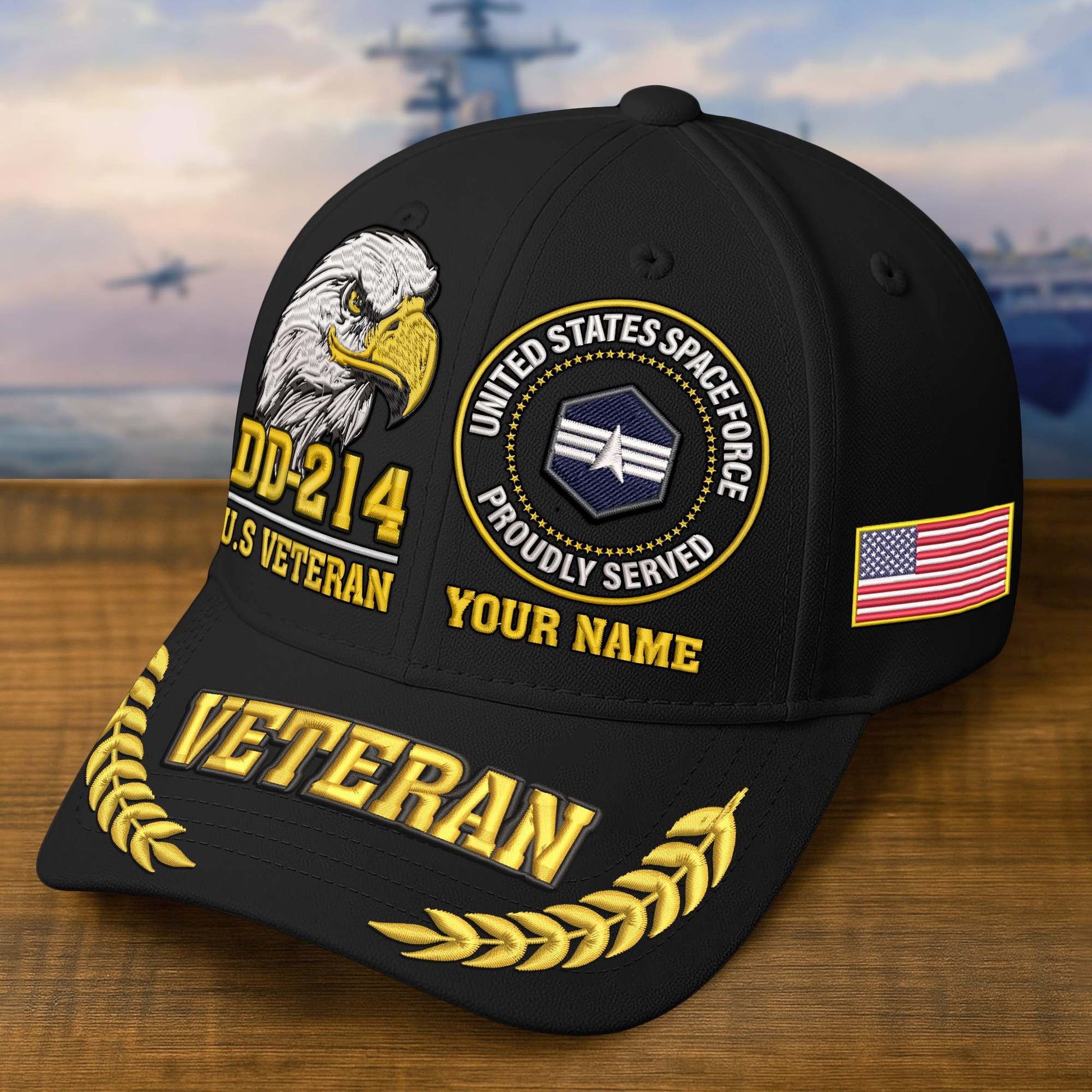 Premium Embroidered US Veterans Hats BPHN230712, Custom Name & Rank, Gifts for US Veterans, Gifts on Veterans Day