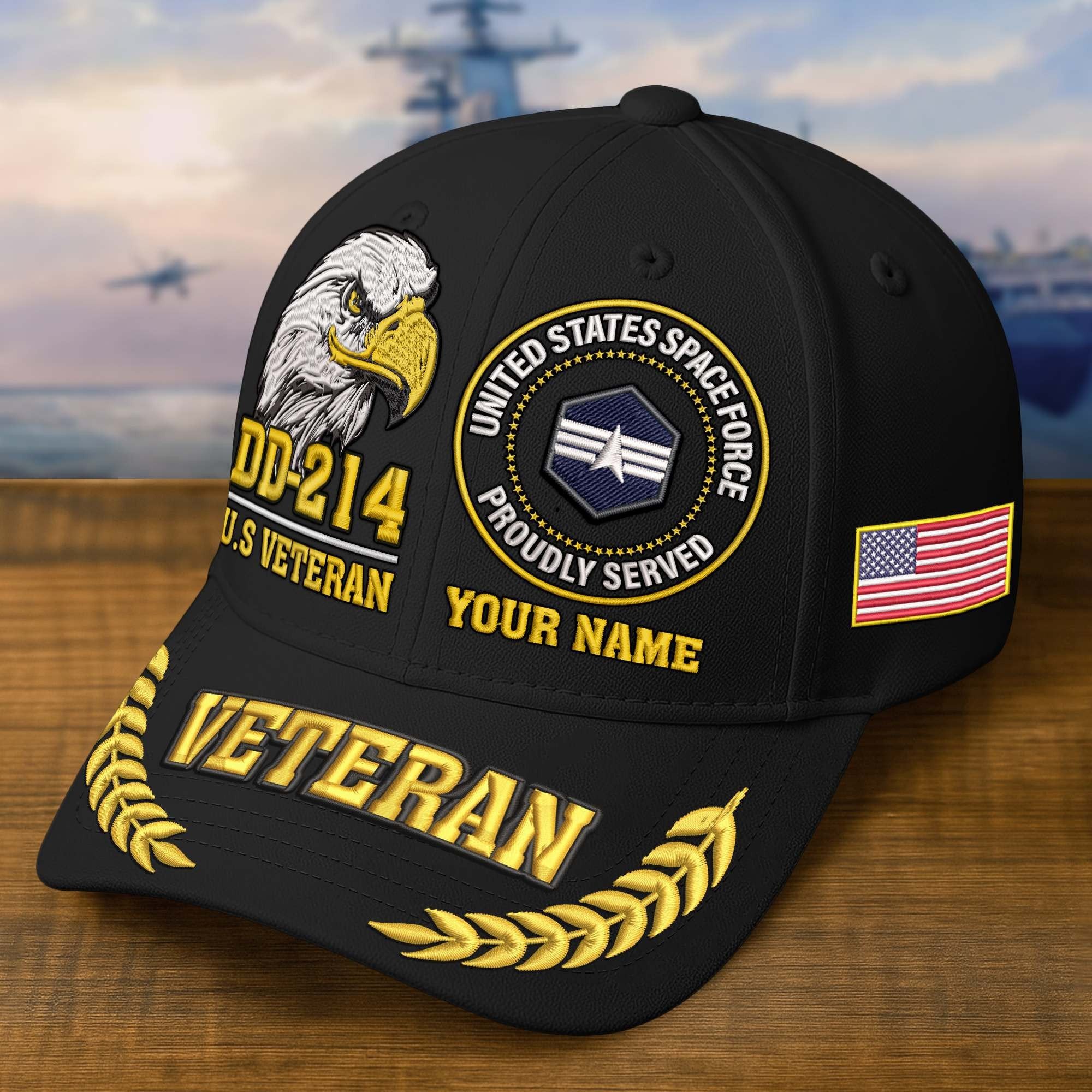 Premium Embroidered US Veterans Hats BPHN230712, Custom Name & Rank, Gifts for US Veterans, Gifts on Veterans Day