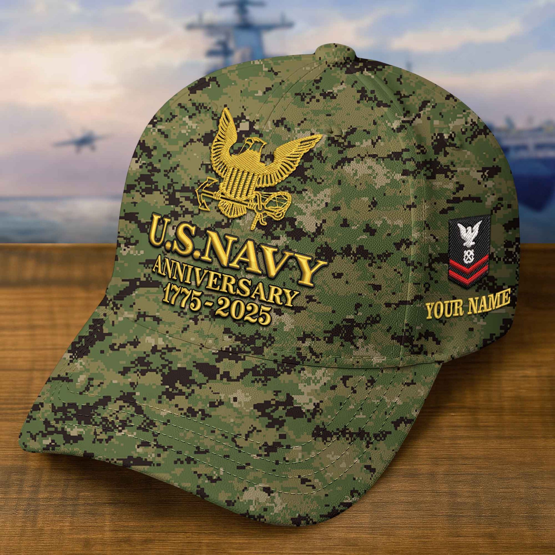Premium Custom US Navy Embroidered Hat VPVC308305, 250th Anniversary Navy Hat, Gifts For Navy Veteran, Gifts On Father's Day, Veterans Day.