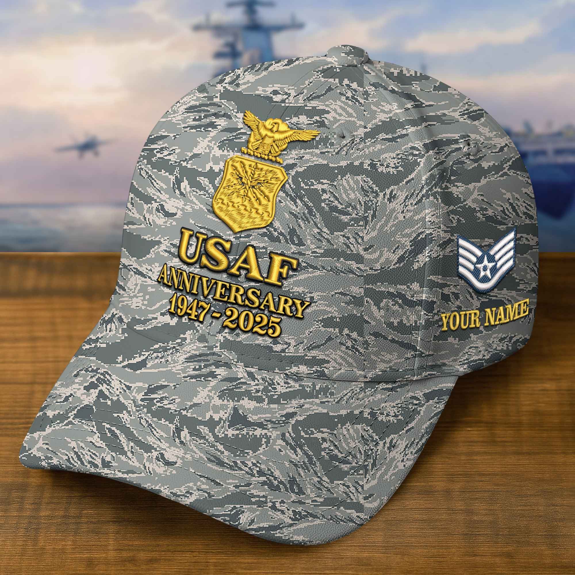 Premium Custom USAF Embroidered Hat VPVC308308, Gifts For Air Force Veteran, Gifts On Father's Day, Veterans Day.