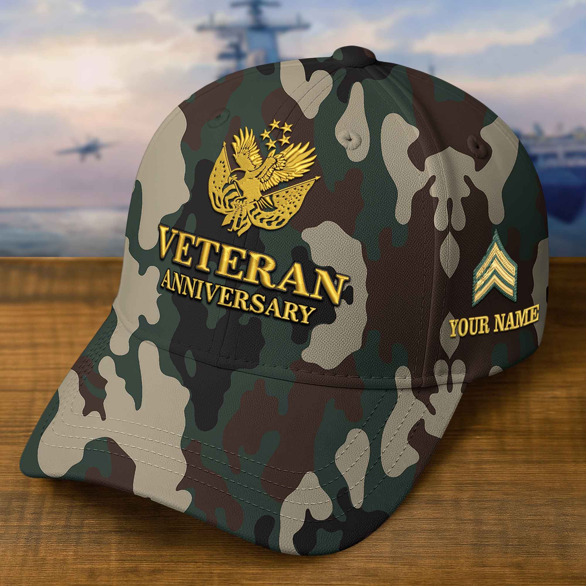 Premium Custom US Veteran Embroidered Hat VPVC308310, Gifts For US Veteran, Gifts On Father's Day, Veterans Day.