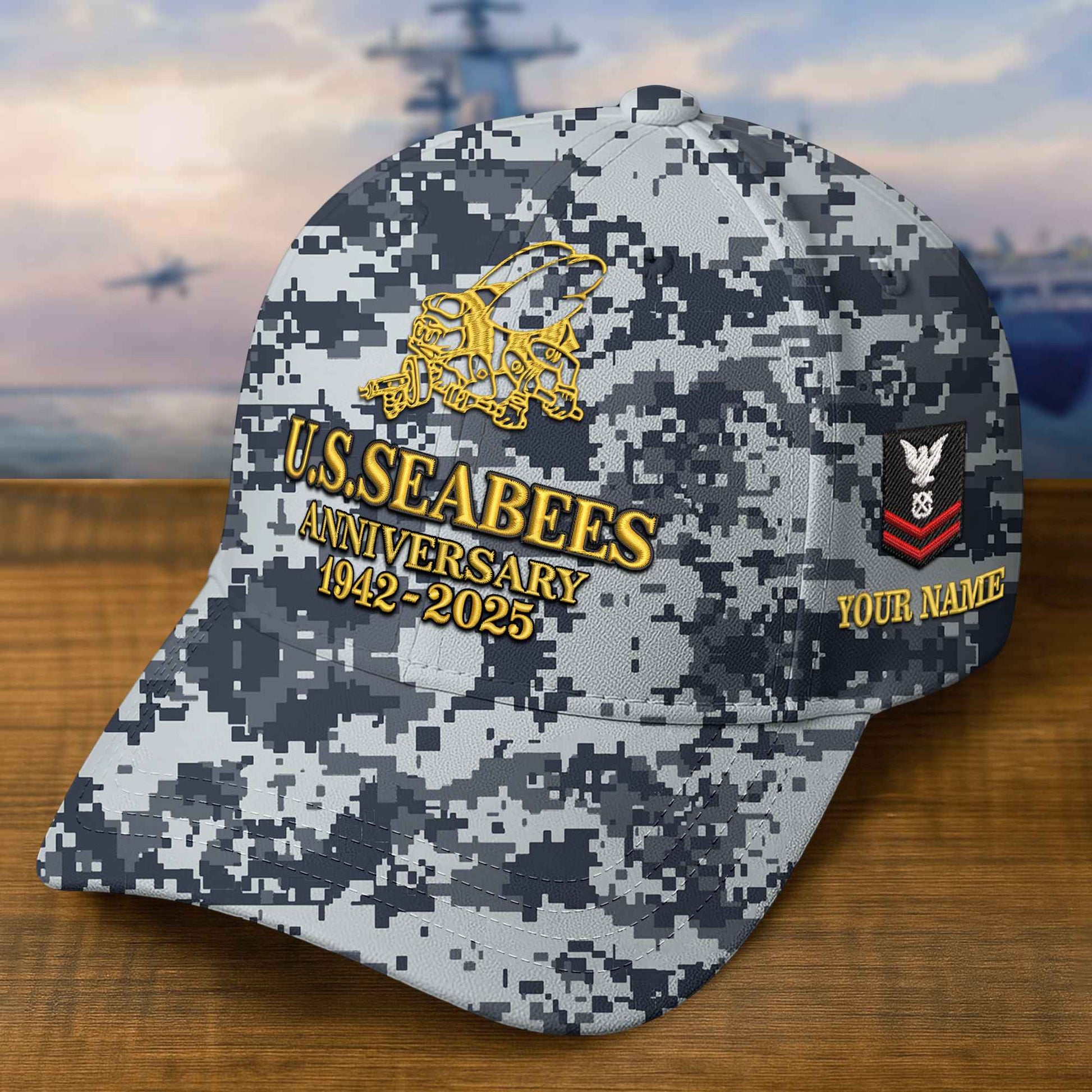 Premium Custom US Seabees Embroidered Hat VPVC308313, Gifts For Seabees Veteran, Gifts On Father's Day, Veterans Day.
