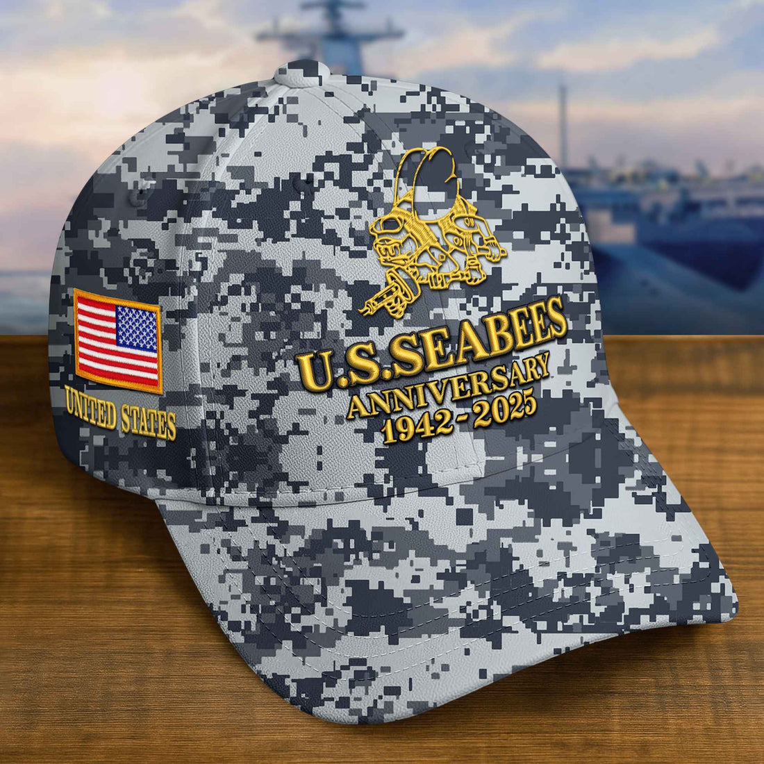 Premium Custom US Seabees Embroidered Hat VPVC308313, Gifts For Seabees Veteran, Gifts On Father's Day, Veterans Day.