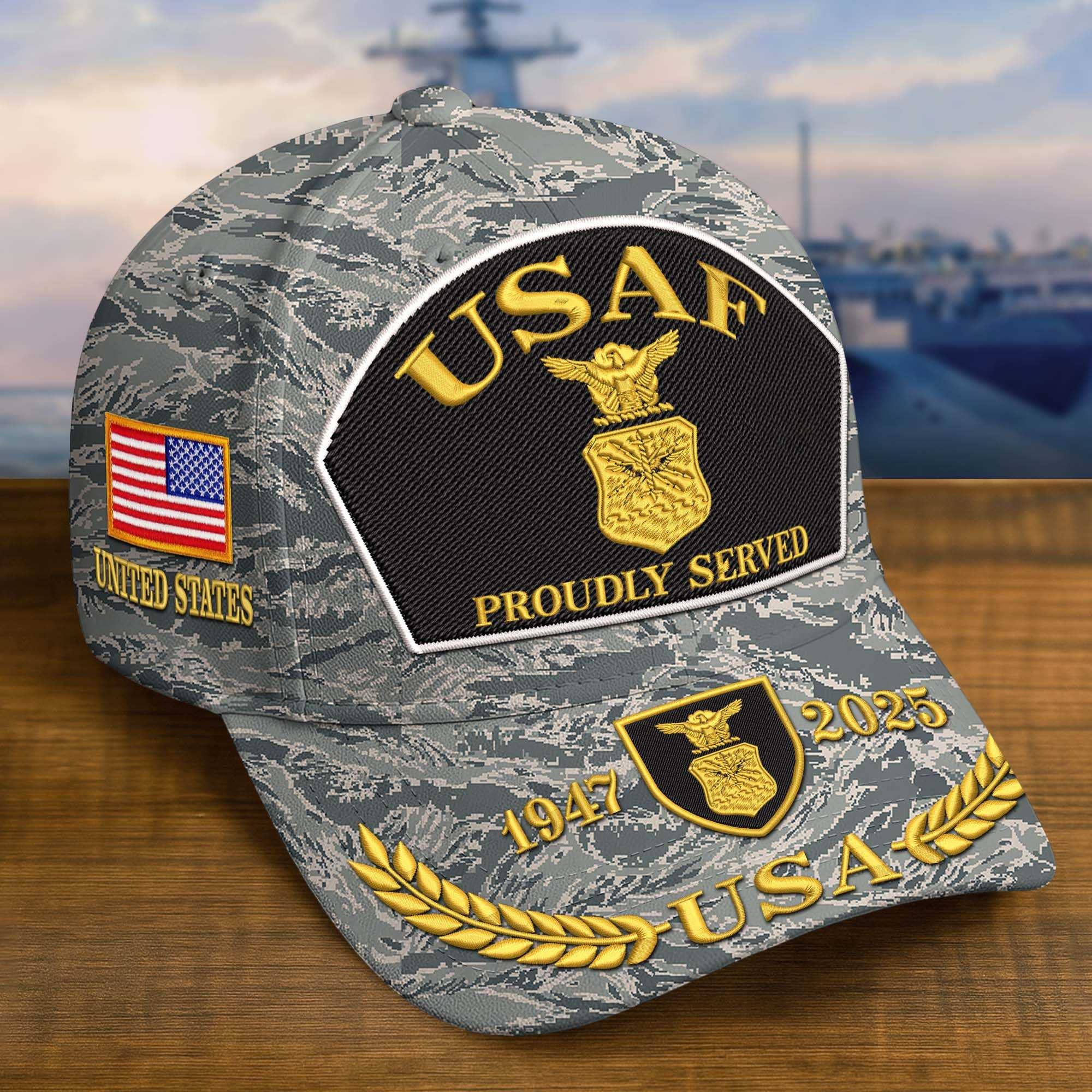 Premium Custom USAF Embroidered Hat VPVC308407, Gifts For Air Force Veteran, Gifts On Father's Day, Veterans Day.