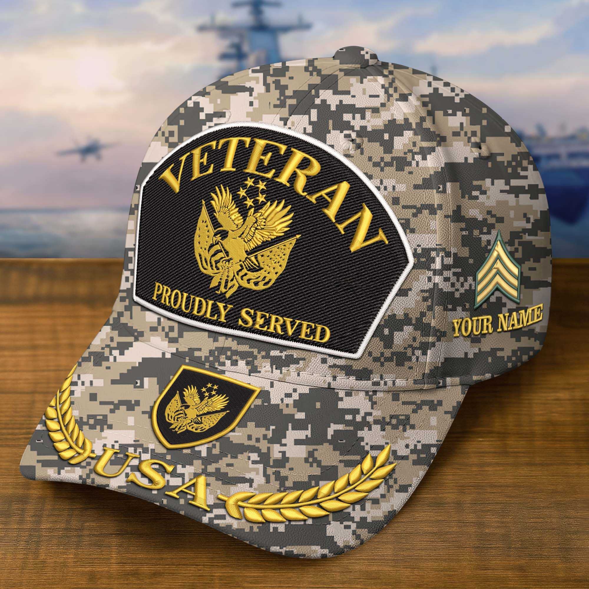 Premium Custom US Veteran Embroidered Hat VPVC308409, Gifts For US Veteran, Gifts On Father's Day, Veterans Day.