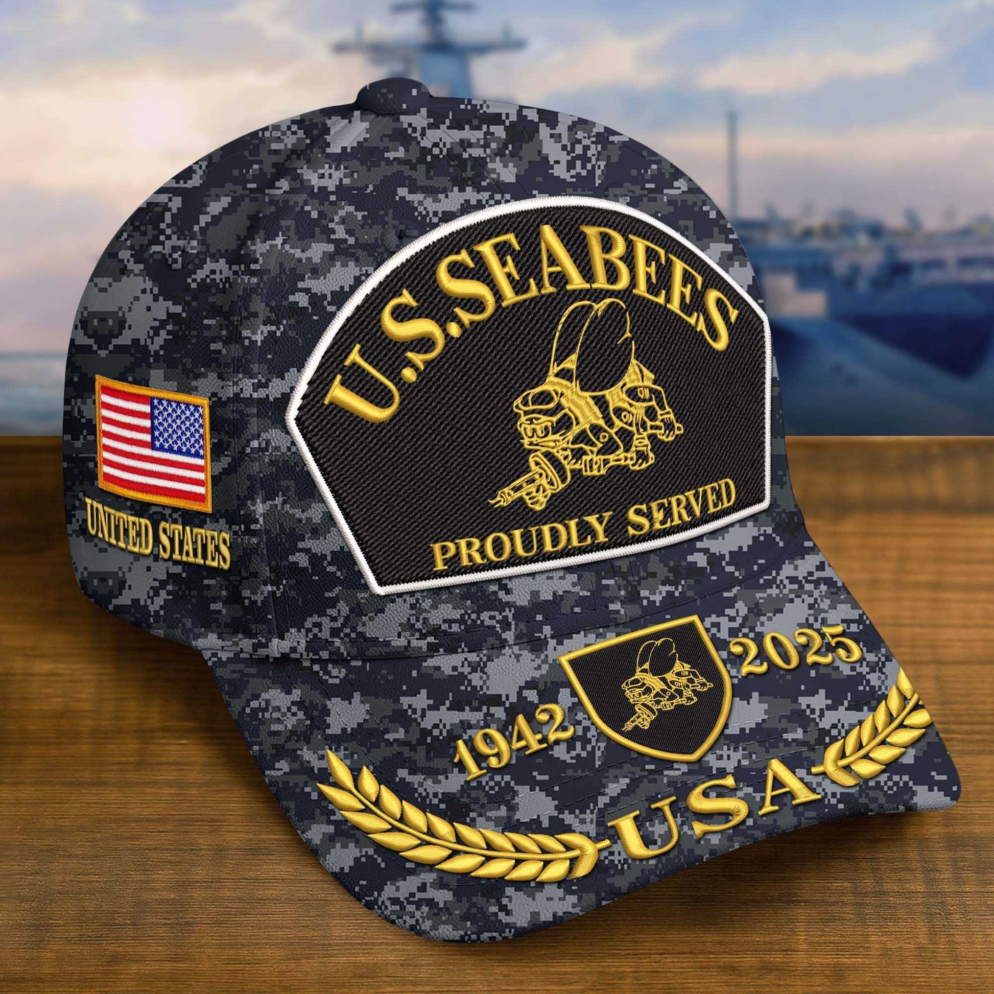 Premium Custom US Seabees Embroidered Hat VPVC308412, Gifts For Seabees Veteran, Gifts On Father's Day, Veterans Day.
