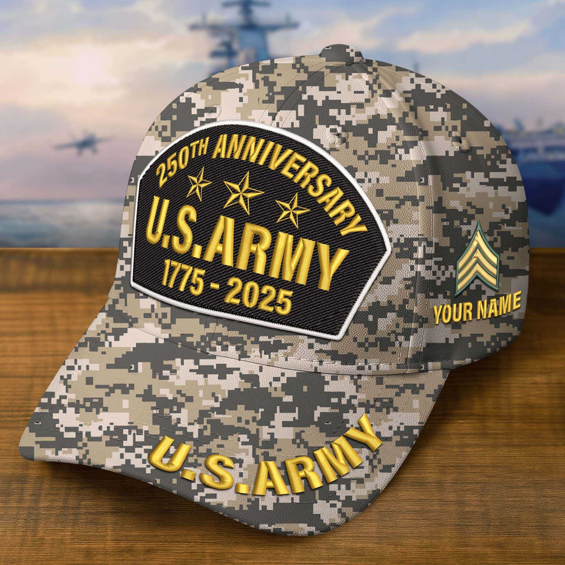 Premium 250th Anniversary Of The Army Embroidered Hats VPVC308501, Custom Name & Rank, Gifts For Army Veteran, Gifts On Father's Day, Veterans Day.