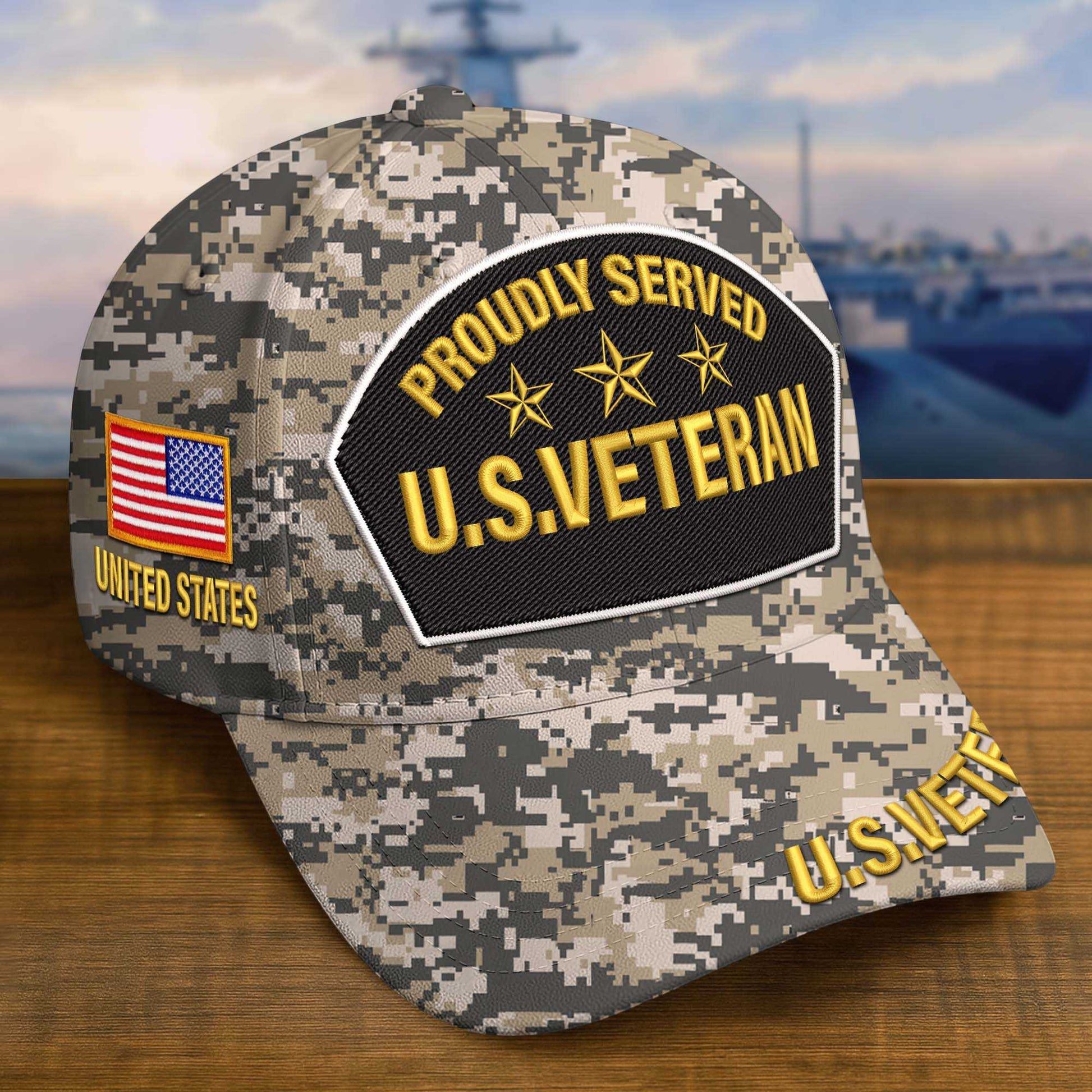 Premium Custom US Veteran Embroidered Hat VPVC308509, Gifts For US Veteran, Gifts On Father's Day, Veterans Day.