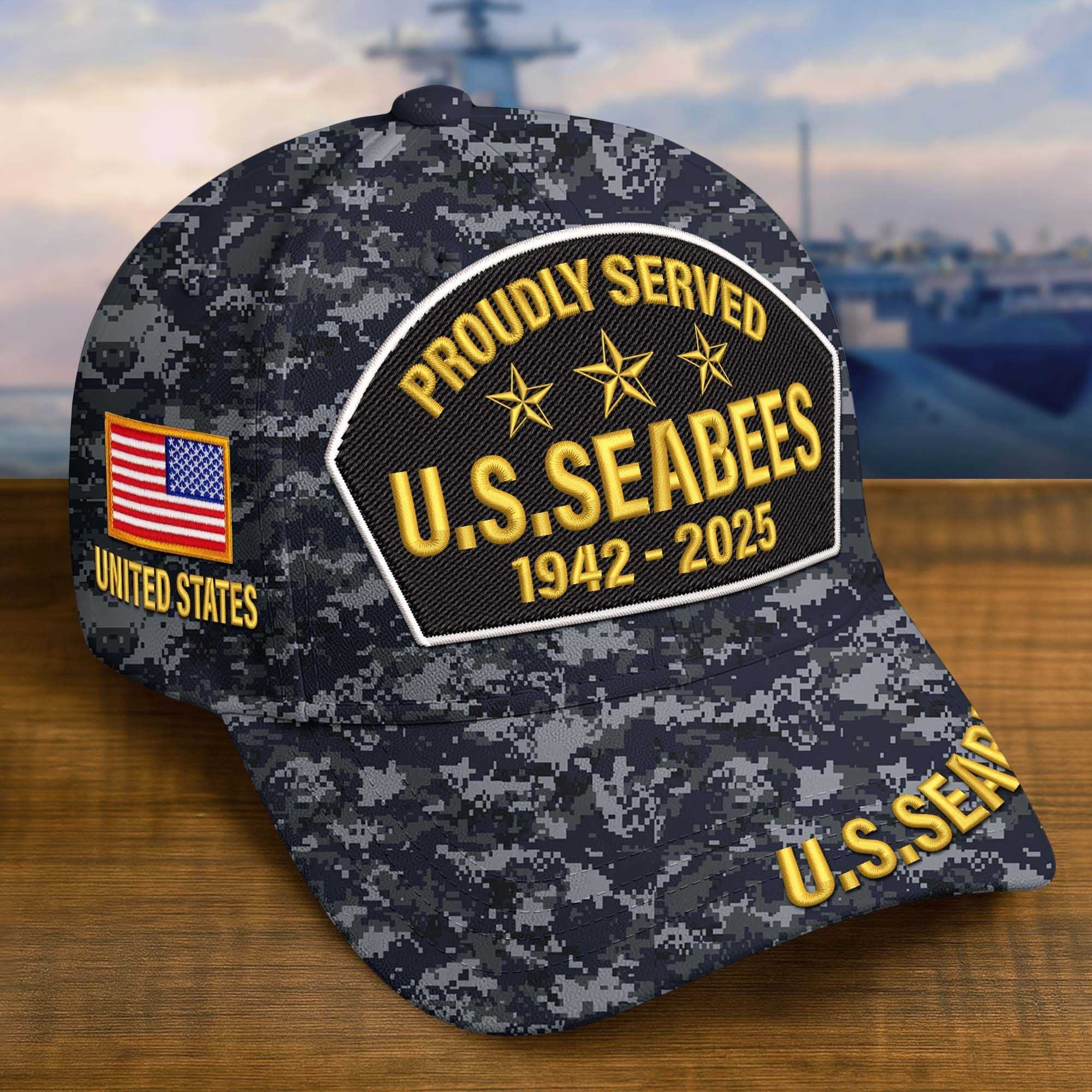 Premium Custom US Seabees Embroidered Hat VPVC308512, Gifts For Seabees Veteran, Gifts On Father's Day, Veterans Day.