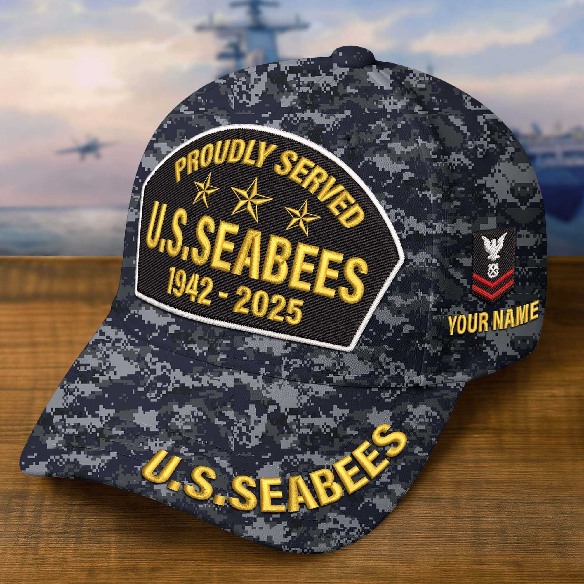 Premium Custom US Seabees Embroidered Hat VPVC308512, Gifts For Seabees Veteran, Gifts On Father's Day, Veterans Day.