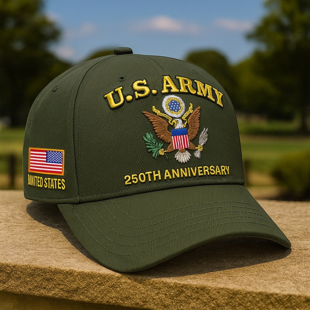 Premium Embroidered US Veterans Hats CPVC300701, 250th Anniversary, Gifts for US Veterans, Gifts on Veterans Day