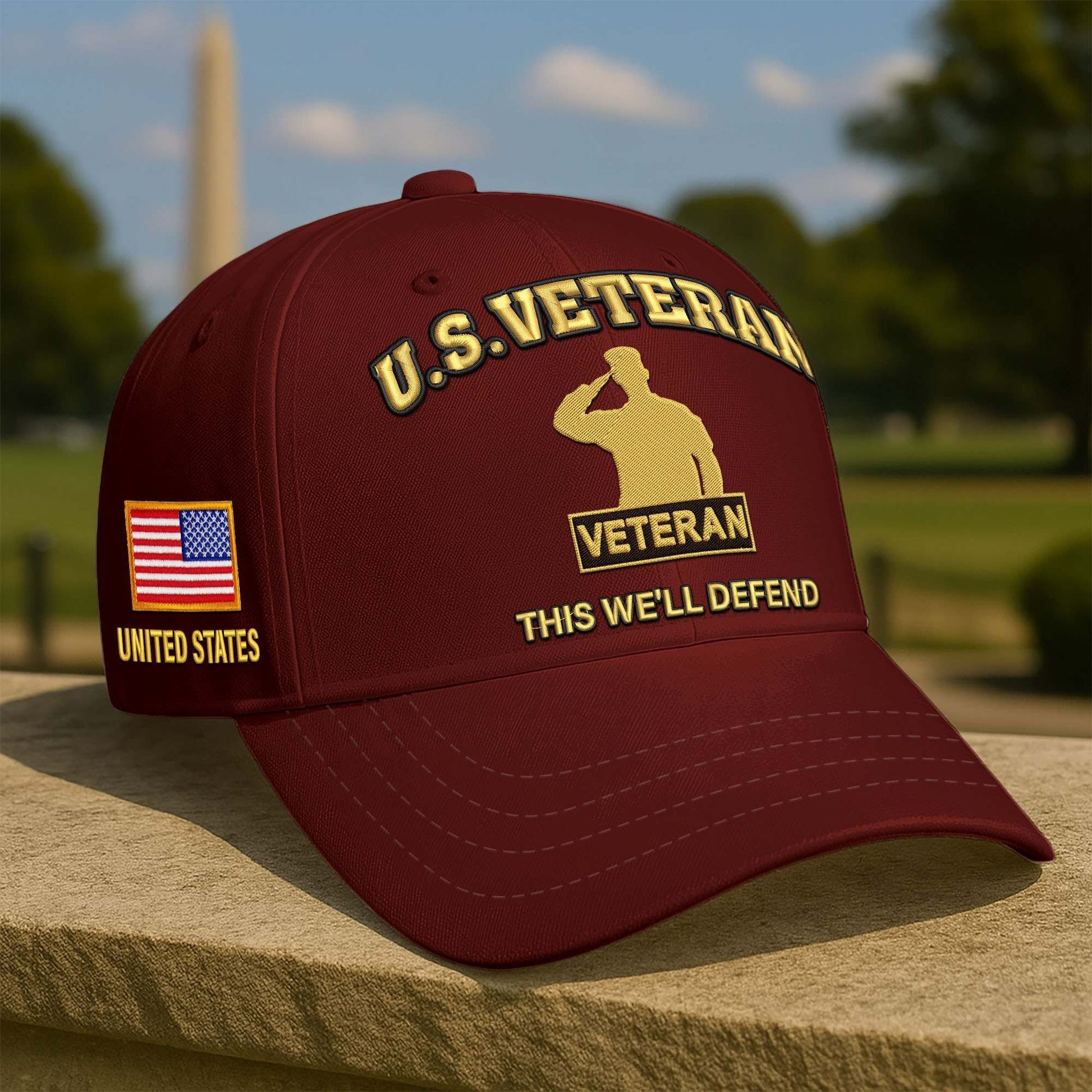 Premium Embroidered US Veterans Hats CPVC300701, 250th Anniversary, Gifts for US Veterans, Gifts on Veterans Day