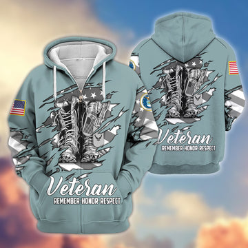 Premium USAF Zip Hoodie VPVC607612, Gifts For Air Force Veteran, Gifts On Father's Day, Veterans Day.