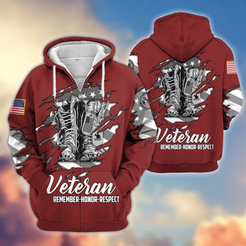 Premium US Veteran Zip Hoodie VPVC607607, Gifts For US Veteran, Gifts On Father's Day, Veterans Day.