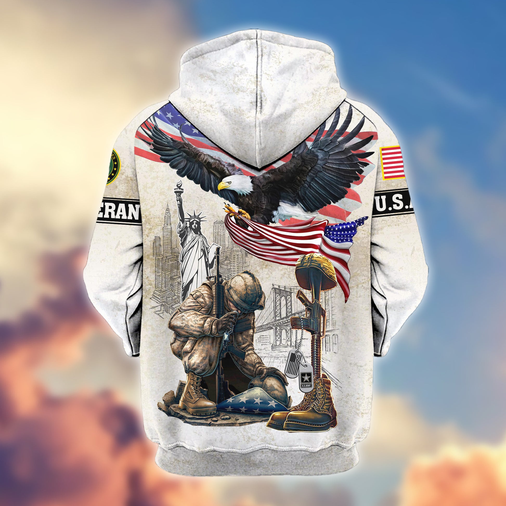Premium US Army Zip Hoodie VPVC607701, Gifts For Army Veteran, Gifts On Father's Day, Veterans Day.