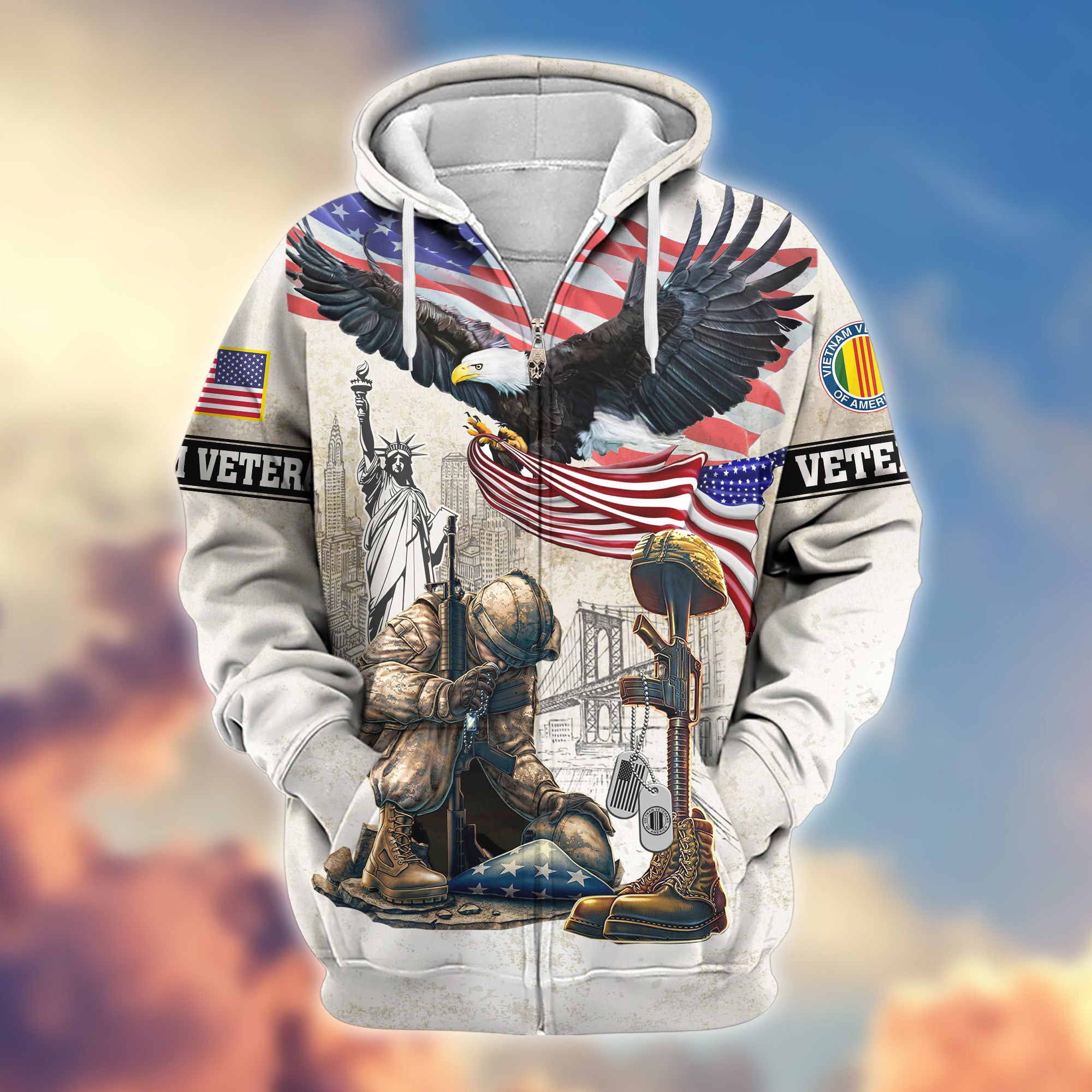 Premium Vietnam Veteran Zip Hoodie VPVC607706, Gifts For Vietnam Veteran, Gifts On Father's Day, Veterans Day.