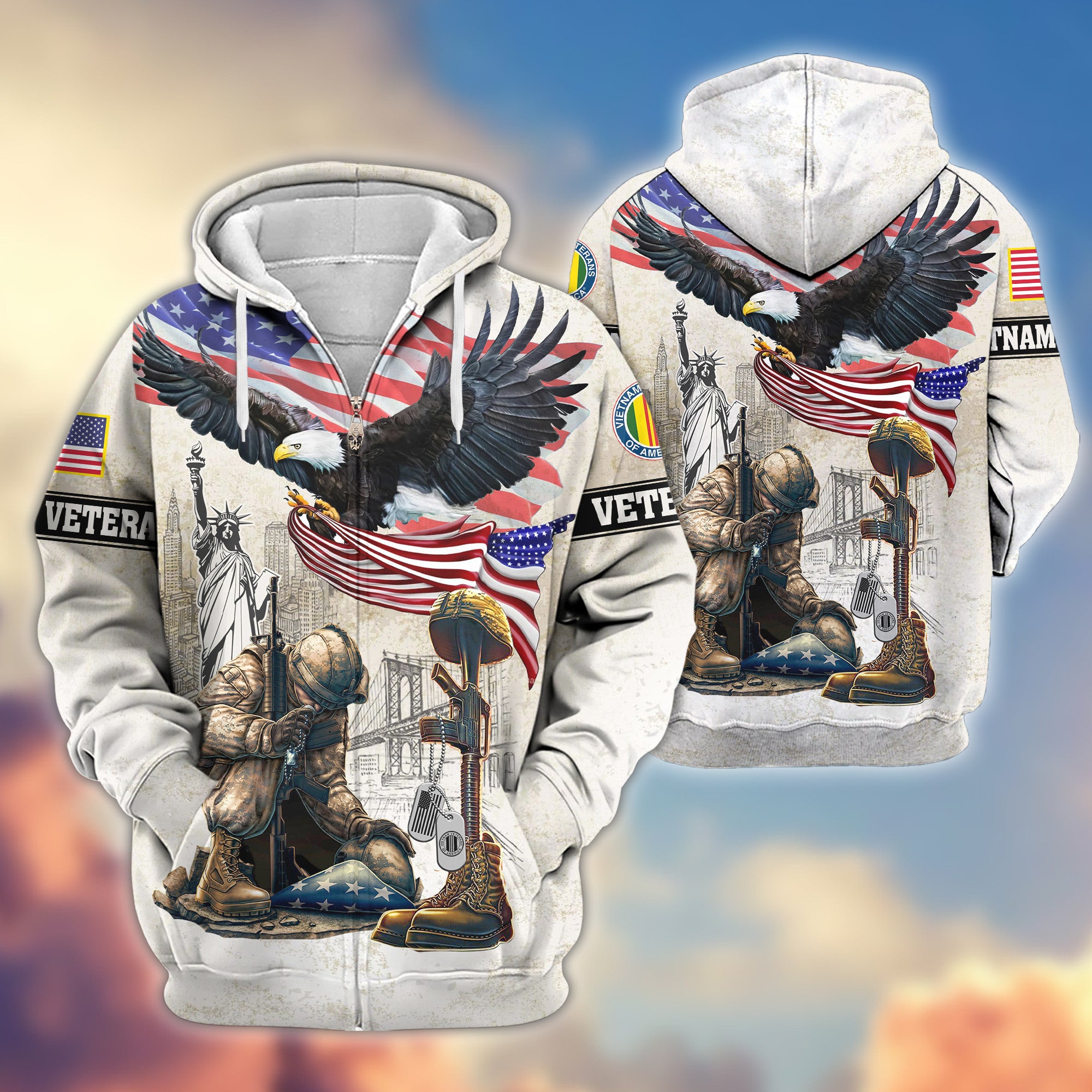 Premium Vietnam Veteran Zip Hoodie VPVC607706, Gifts For Vietnam Veteran, Gifts On Father's Day, Veterans Day.