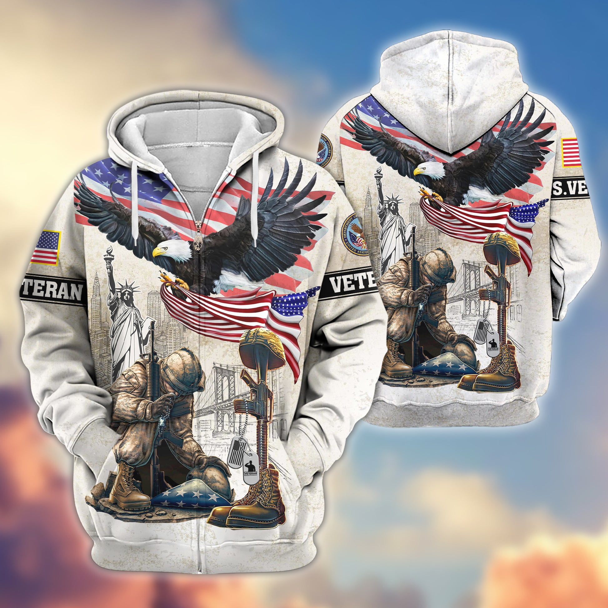Premium US Veteran Zip Hoodie VPVC607707, Gifts For US Veteran, Gifts On Father's Day, Veterans Day.