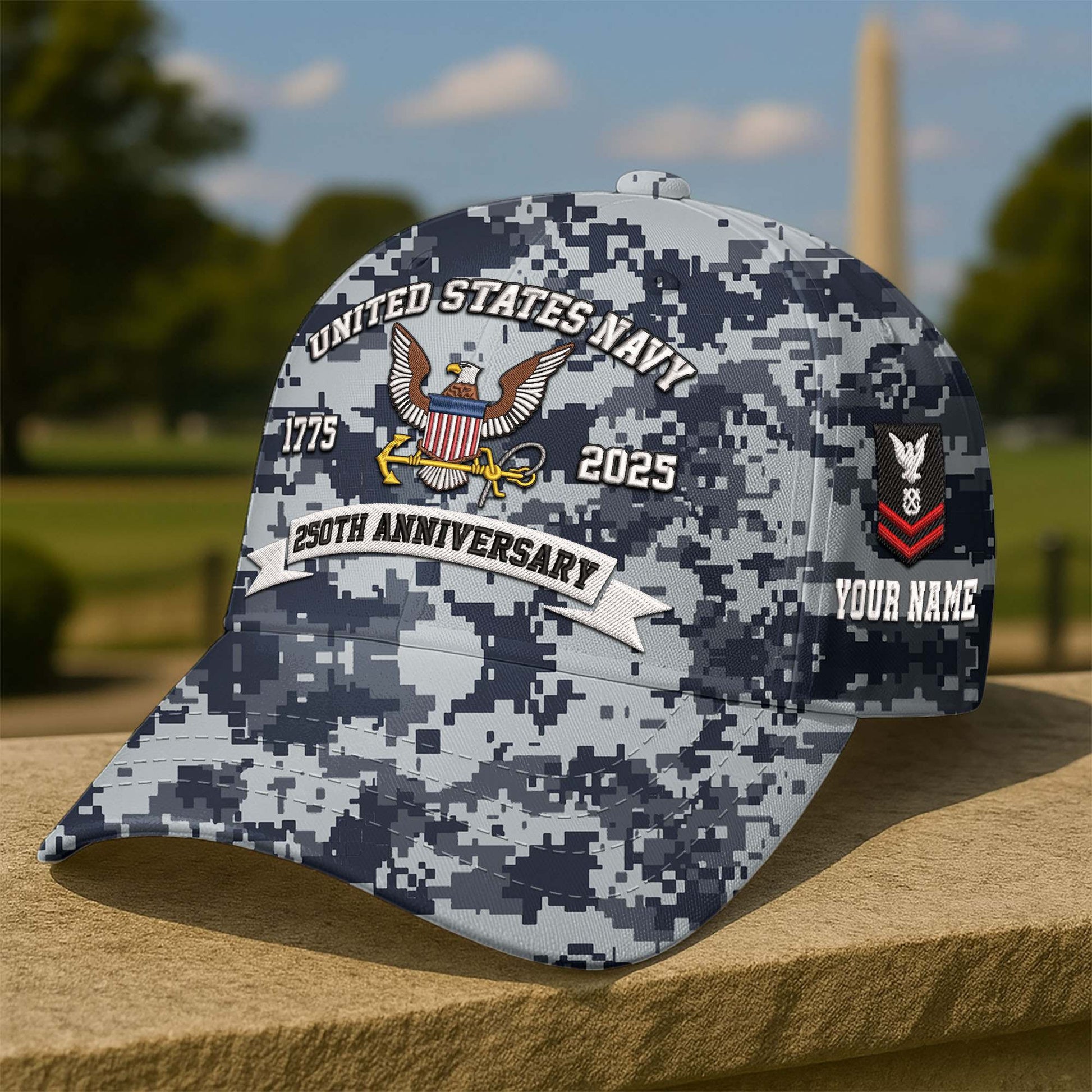 Premium Custom US Navy Embroidered Hat VPVC308604, 250th Anniversary Navy Hat, Gifts For Navy Veteran, Gifts On Father's Day, Veterans Day.