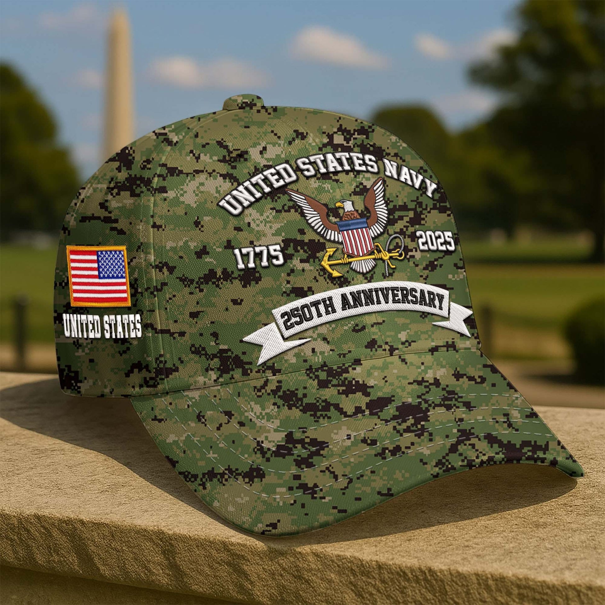 Premium Custom US Navy Embroidered Hat VPVC308605, 250th Anniversary Navy Hat, Gifts For Navy Veteran, Gifts On Father's Day, Veterans Day.