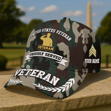 Premium Custom US Veteran Embroidered Hat VPVC308610, Gifts For US Veteran, Gifts On Father's Day, Veterans Day.