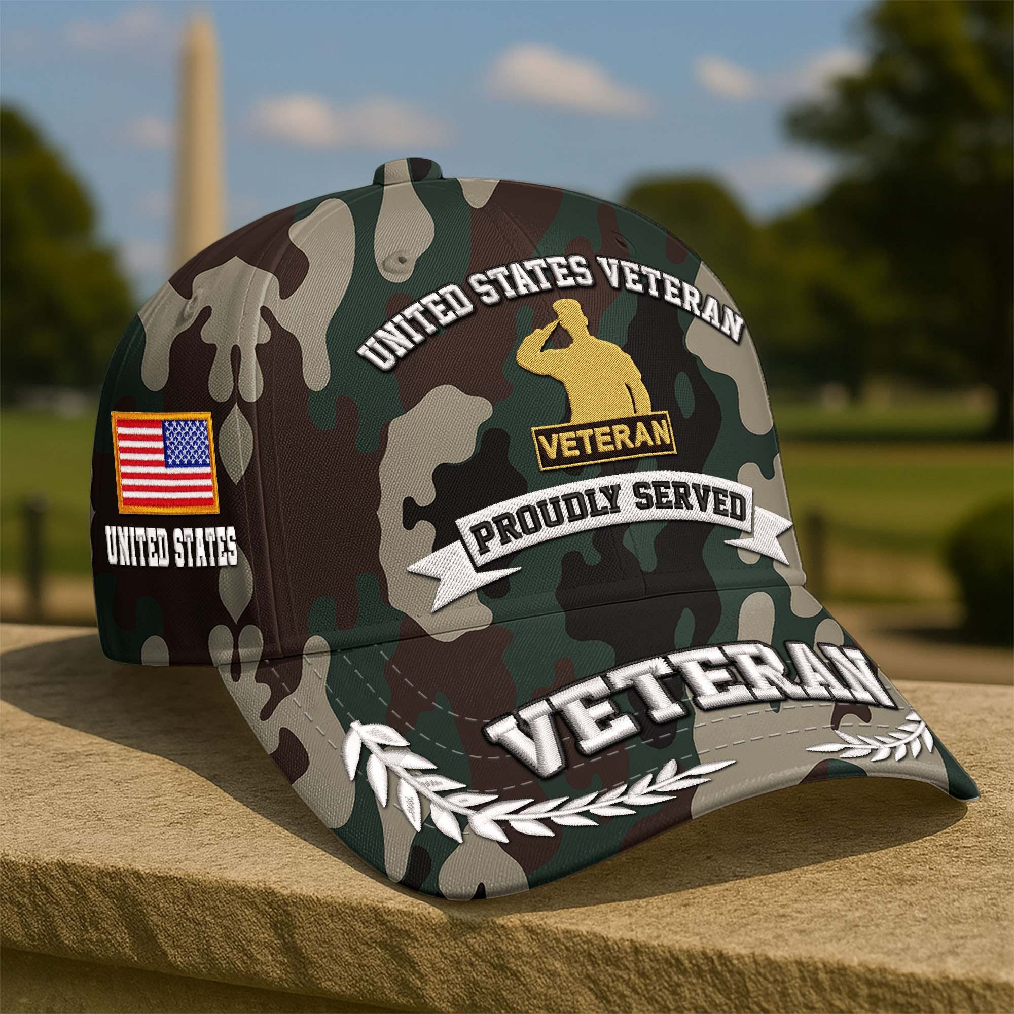 Premium Custom US Veteran Embroidered Hat VPVC308610, Gifts For US Veteran, Gifts On Father's Day, Veterans Day.