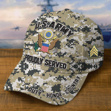 Premium US Army Embroidered Hat VPVC308701, Custom Name & Rank, Gifts For Army Veteran, Gifts On Father's Day, Veterans Day.